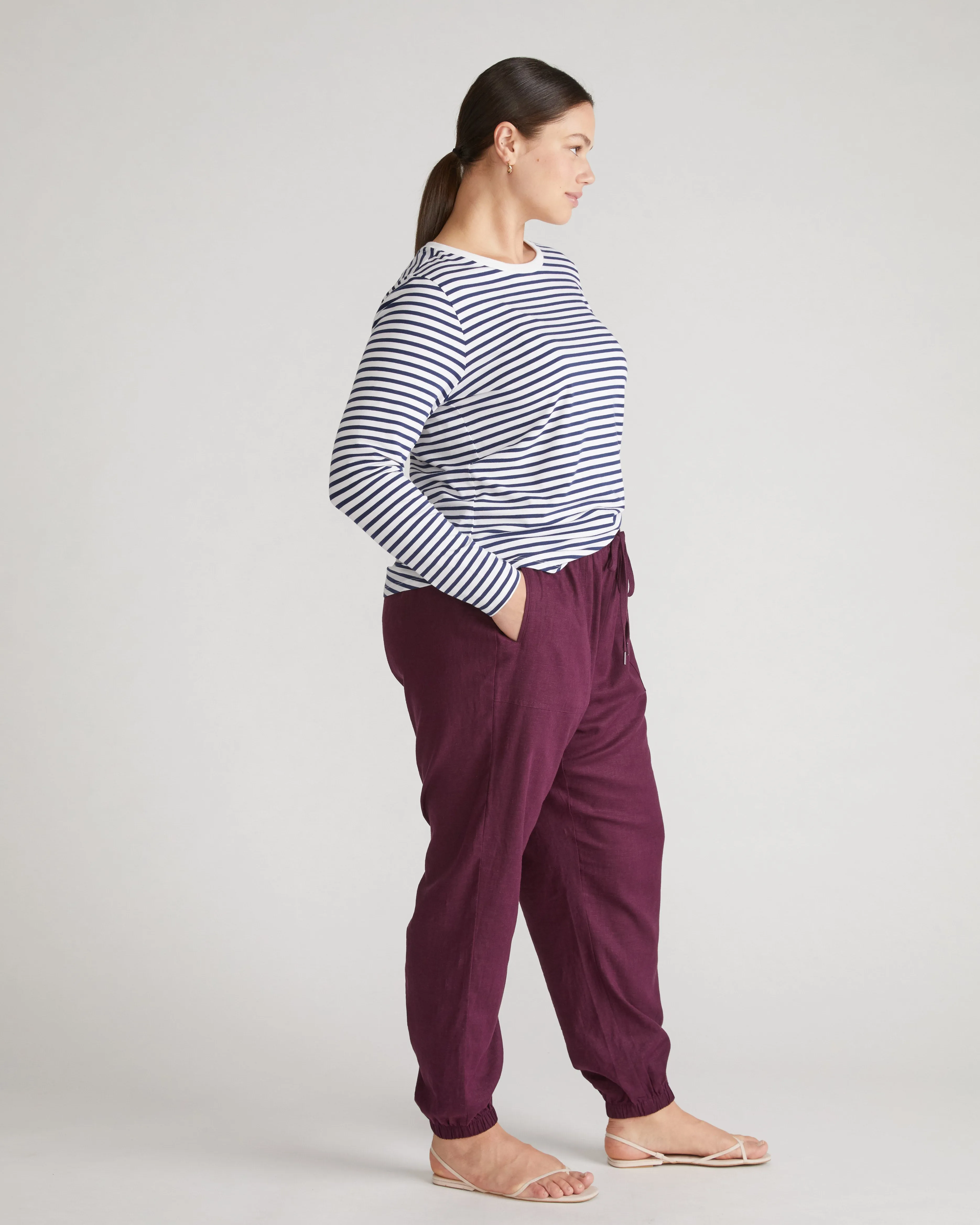 Shoreline Linen Joggers - Acai sold by Universal Standard product image thumbnail 5