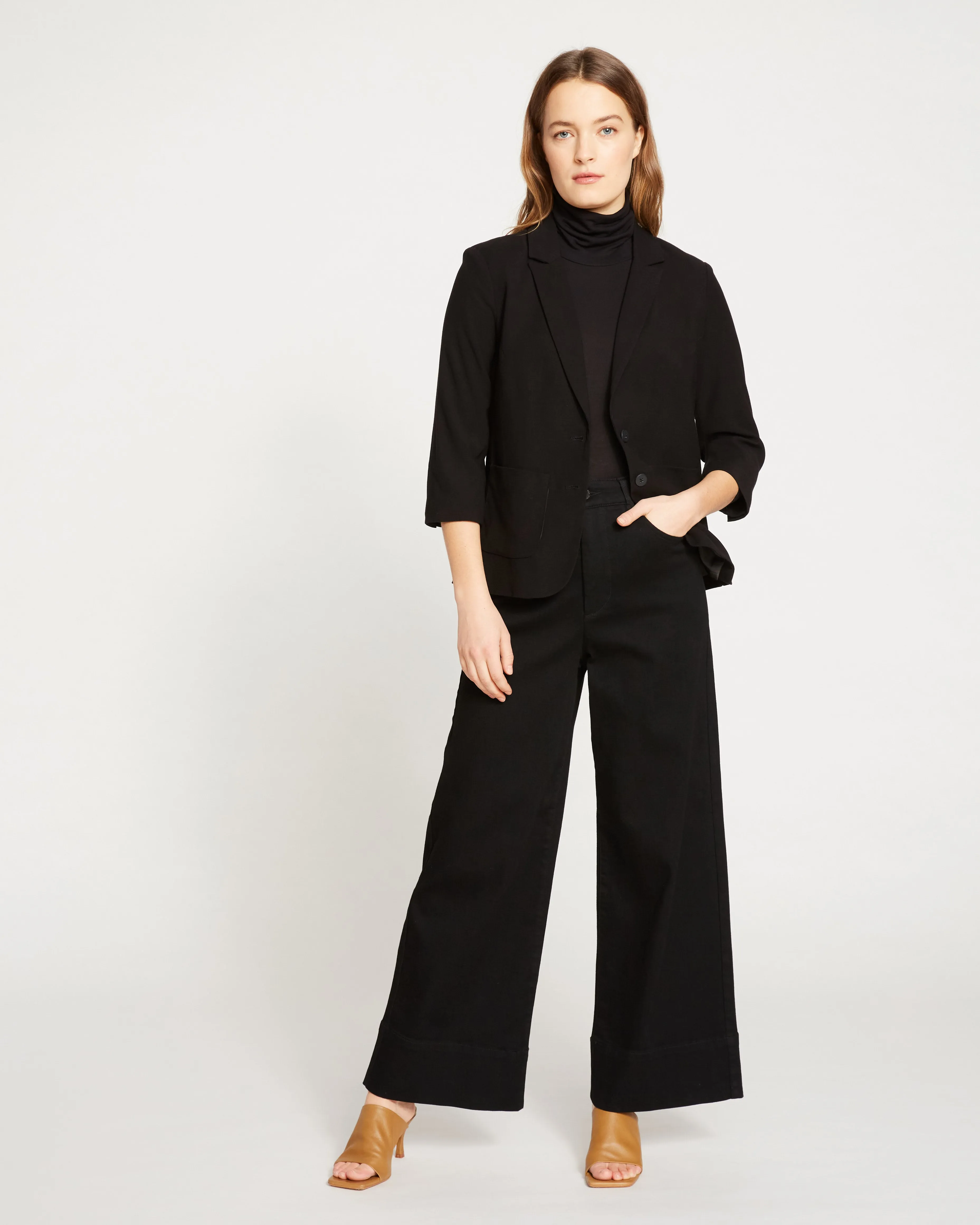 Meg Double Luxe Short Blazer - Black sold by Universal Standard product image thumbnail 5