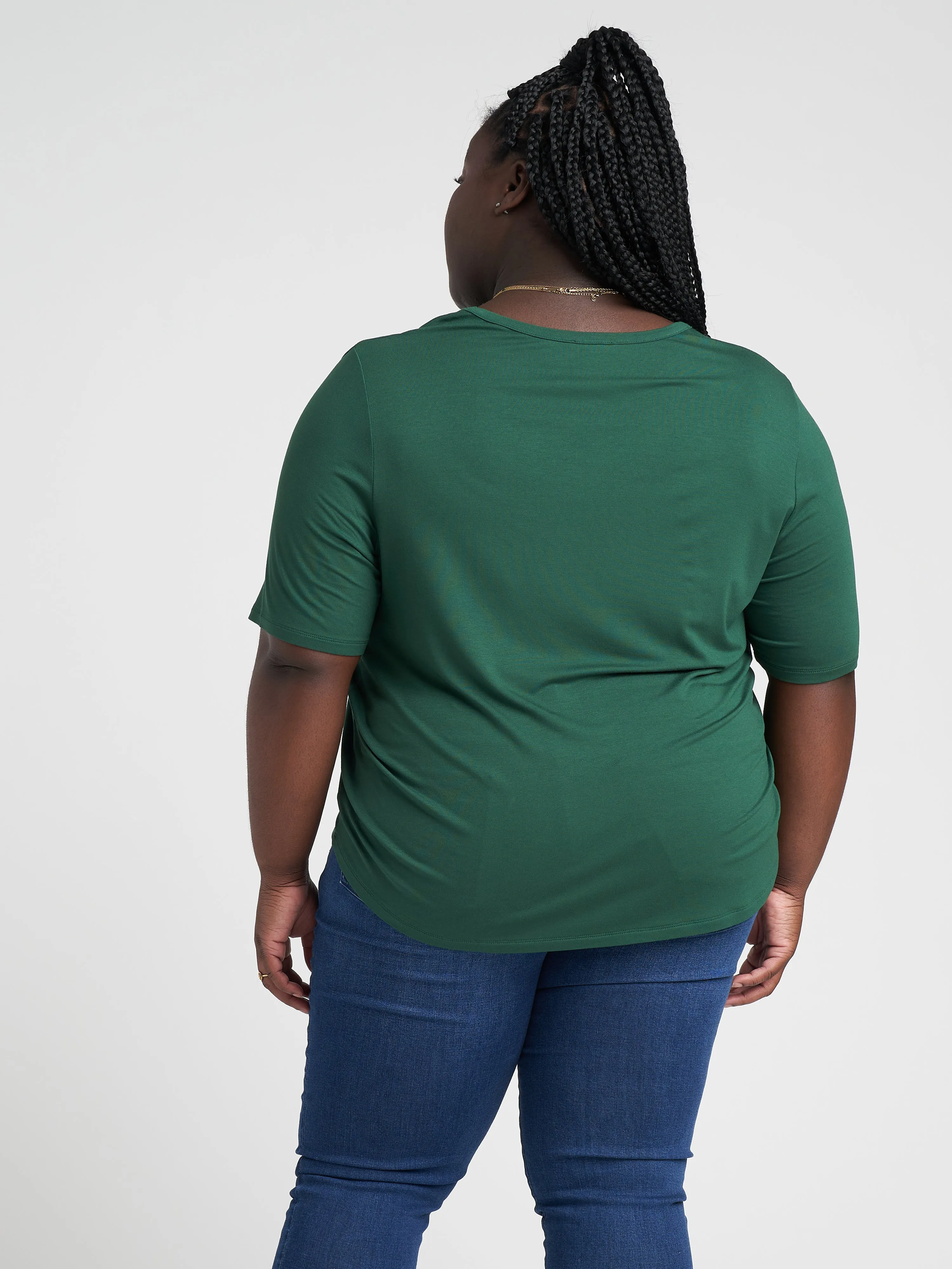 Lily Liquid Jersey V-Neck Stovepipe Tee - Kelly Green sold by Universal Standard product image thumbnail 5