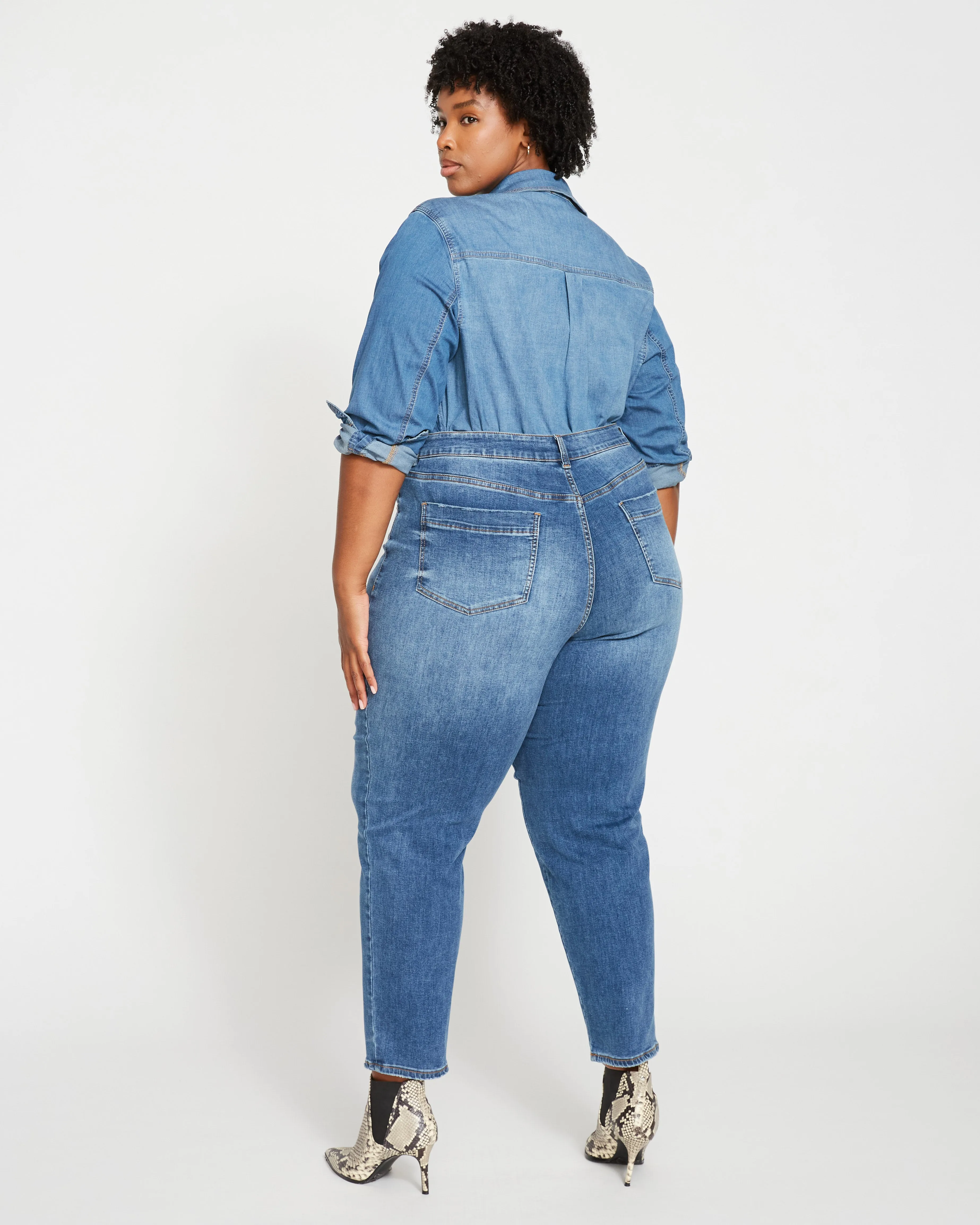 Dylan High Rise Tapered Jeans 29 Inch - Washed Tide sold by Universal Standard product image thumbnail 5