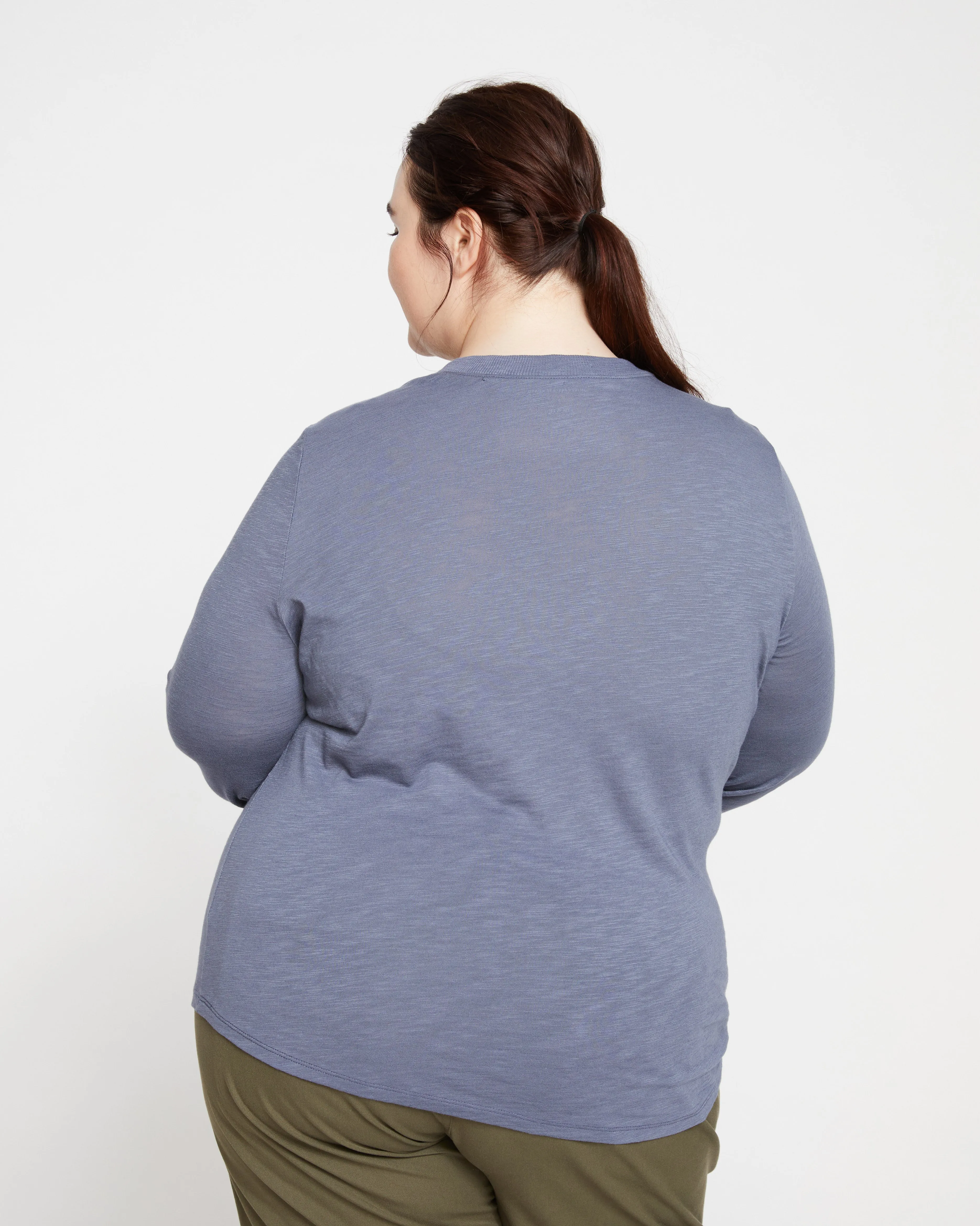 Phoenix Light-As-Air V Neck Tee - Steel Blue sold by Universal Standard product image thumbnail 5