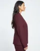 Lennox Collarless Ponte Blazer - Black Cherry sold by Universal Standard