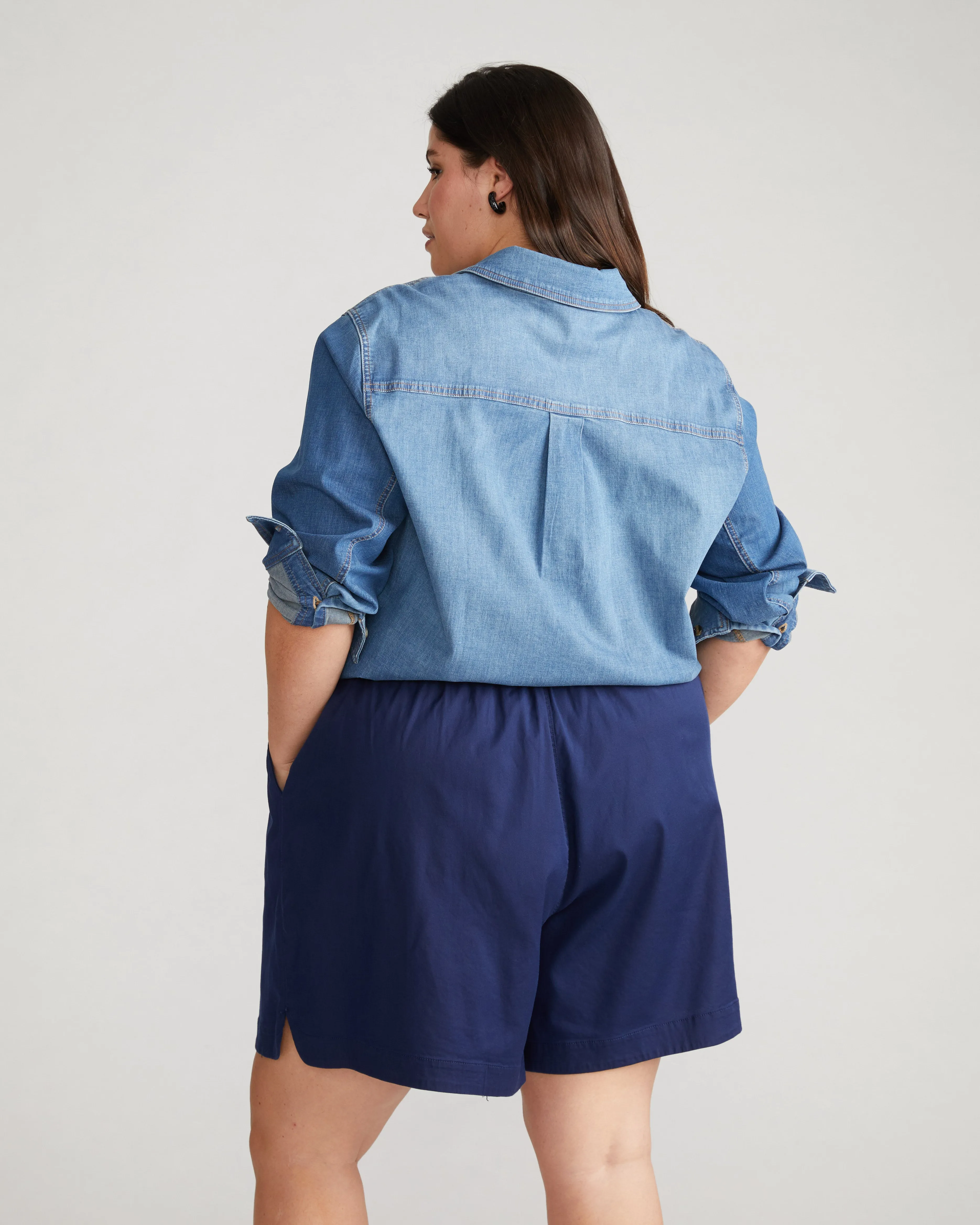 Perfect Tencel Chambray Shorts - Cerulean sold by Universal Standard product image thumbnail 3