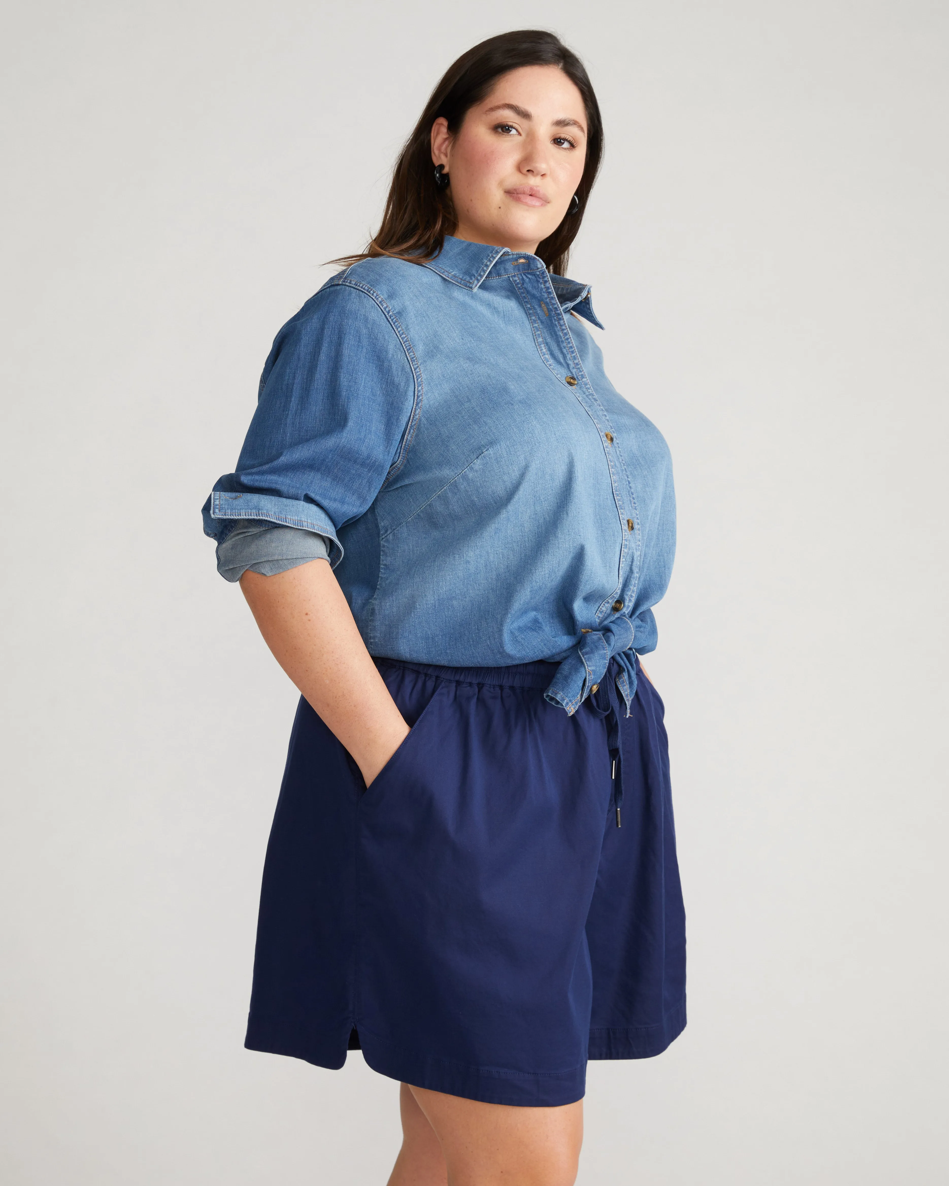Perfect Tencel Chambray Shorts - Cerulean sold by Universal Standard product image thumbnail 2