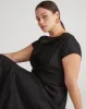 Sunset Linen Flounce Dress - Black sold by Universal Standard