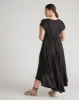 Sunset Linen Flounce Dress - Black sold by Universal Standard