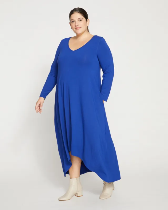 Athena Long Sleeve Divine Jersey Dress - Sapphire sold by Universal Standard