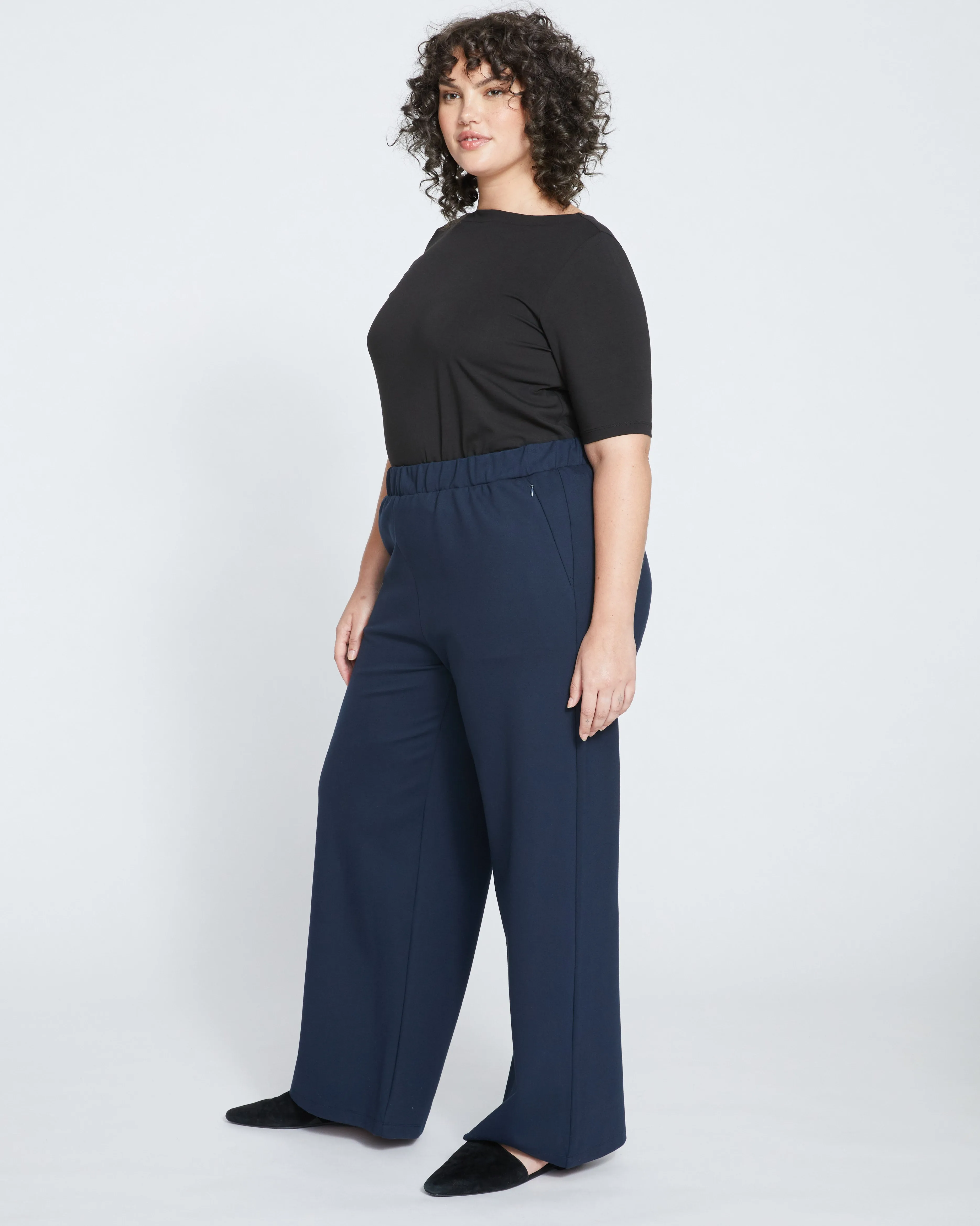 Stephanie Wide Leg Ponte Pants - Navy sold by Universal Standard product image thumbnail 3