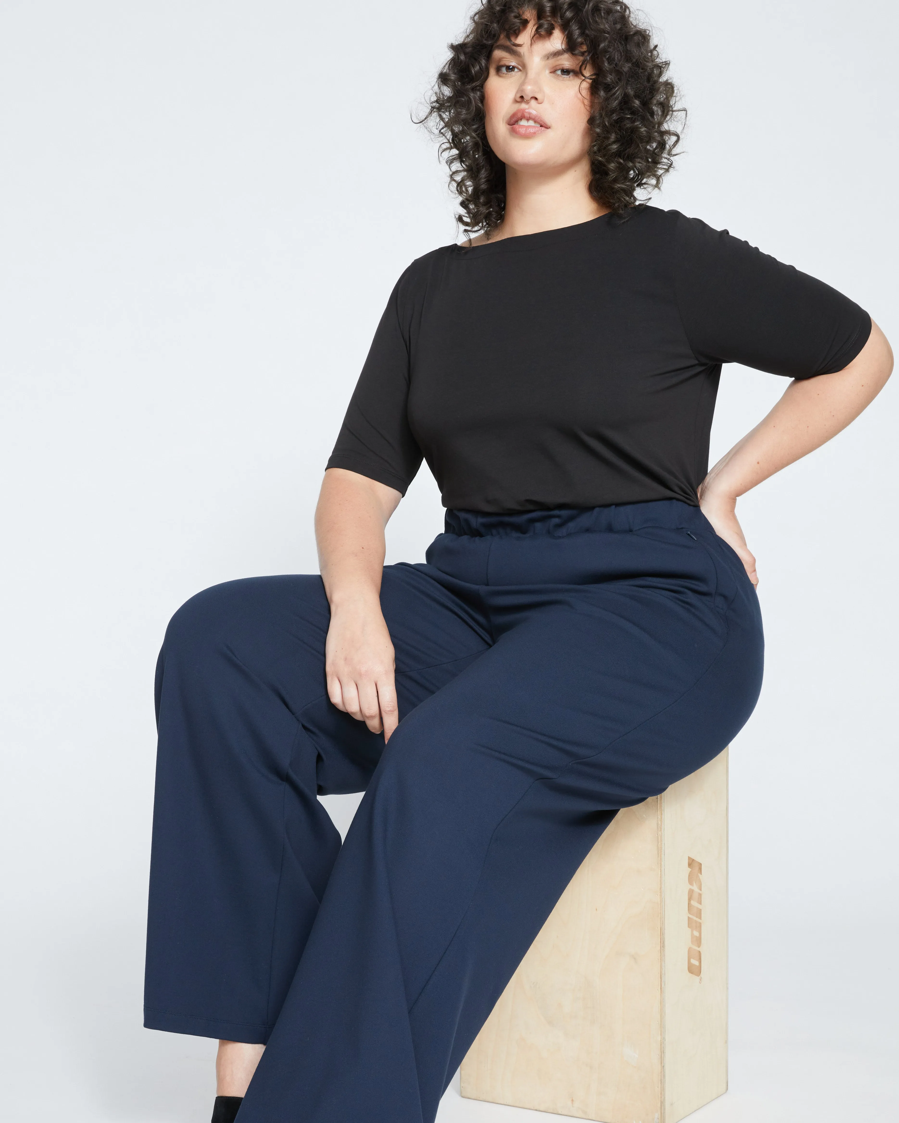 Stephanie Wide Leg Ponte Pants - Navy sold by Universal Standard product image thumbnail 2