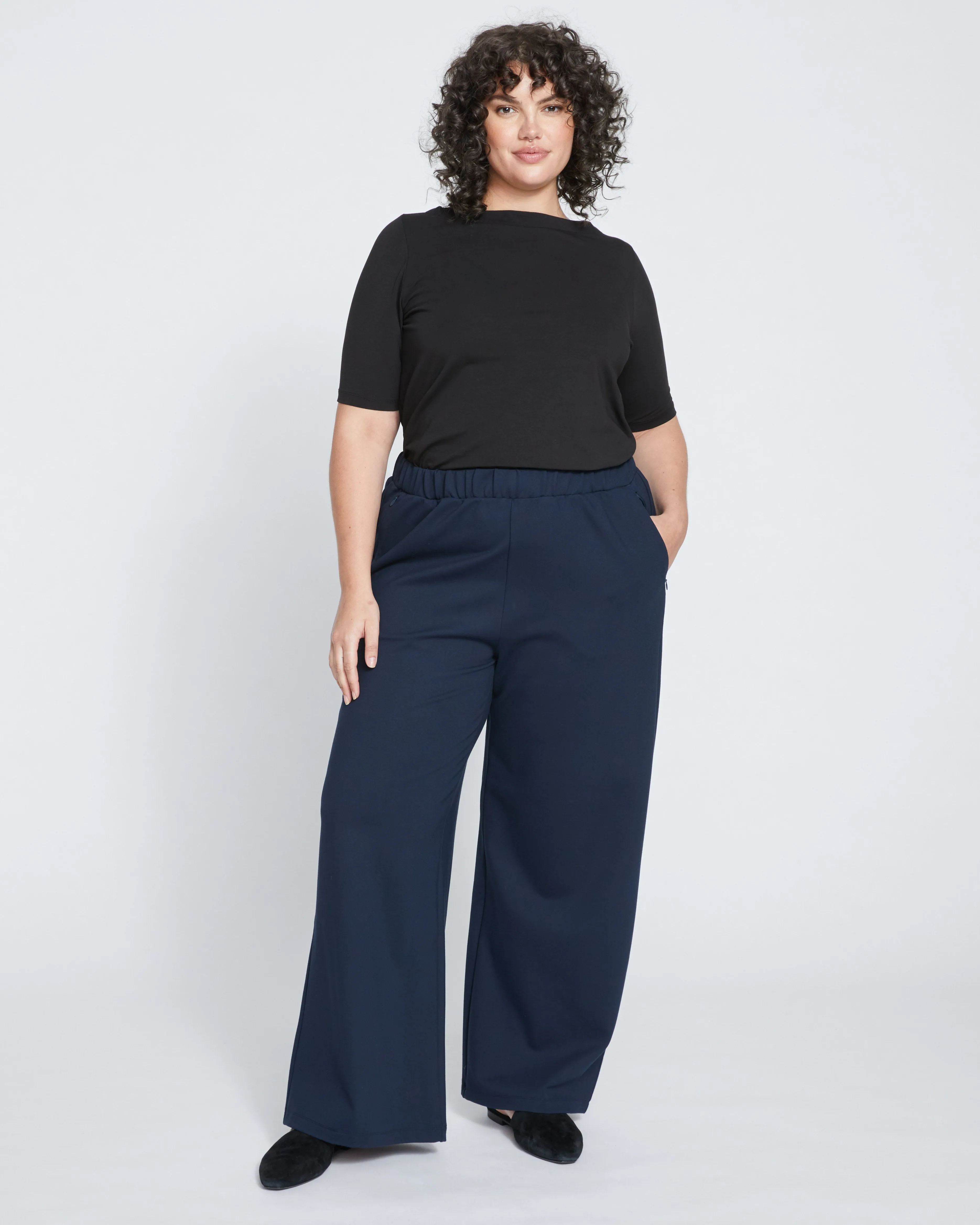 Stephanie Wide Leg Ponte Pants - Navy sold by Universal Standard