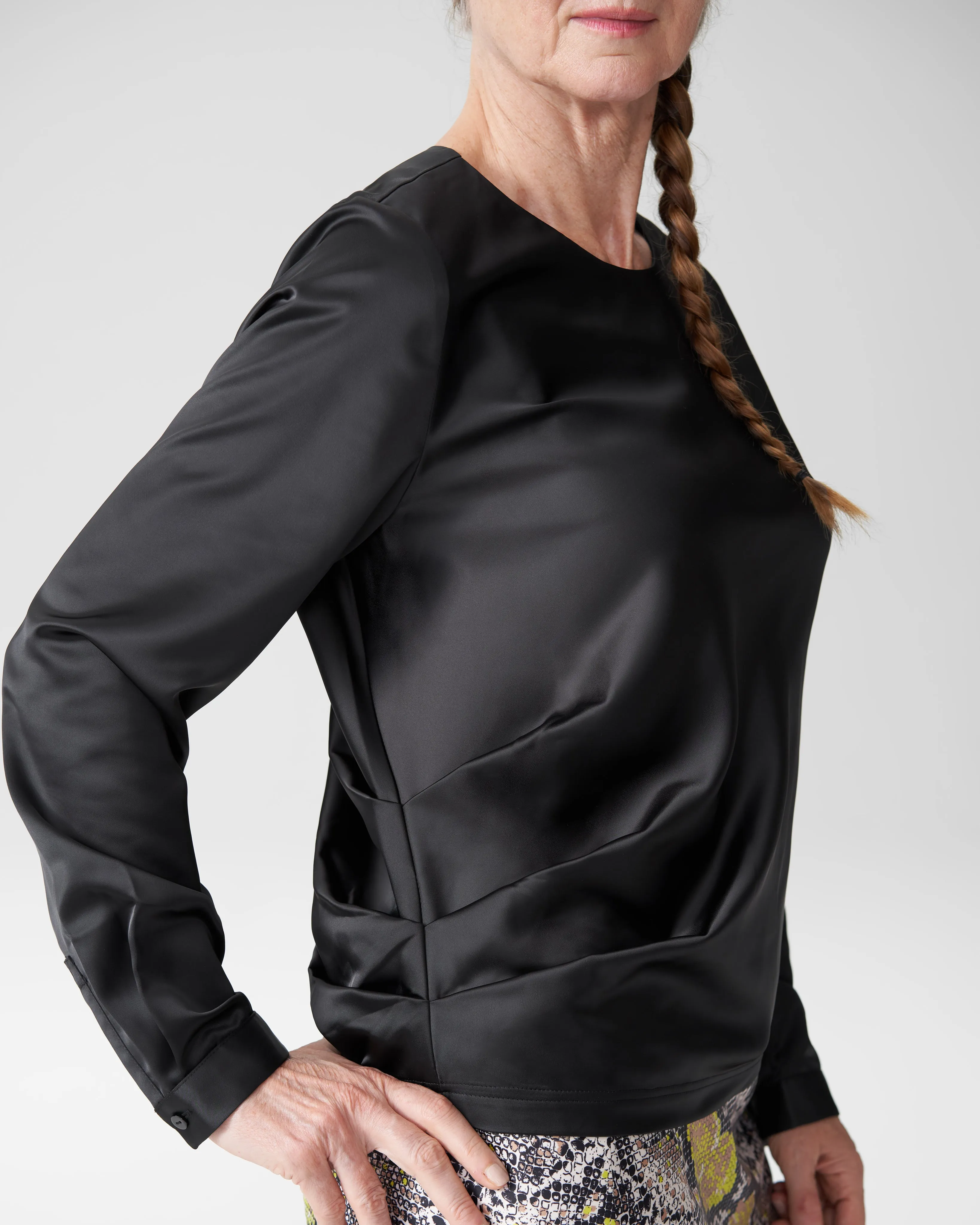 Michaela Pleated Top - Black sold by Universal Standard product image thumbnail 2