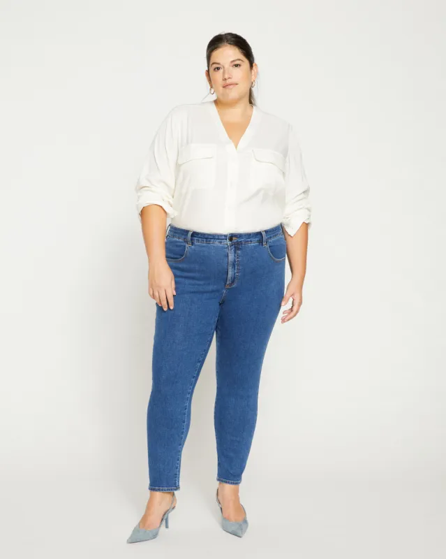 Seine Mid Rise Skinny Jeans 27 Inch - Odeon Blue sold by Universal Standard