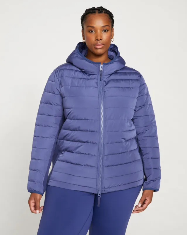 Comfort Panel Light Down Jacket - Rich Cobalt sold by Universal Standard