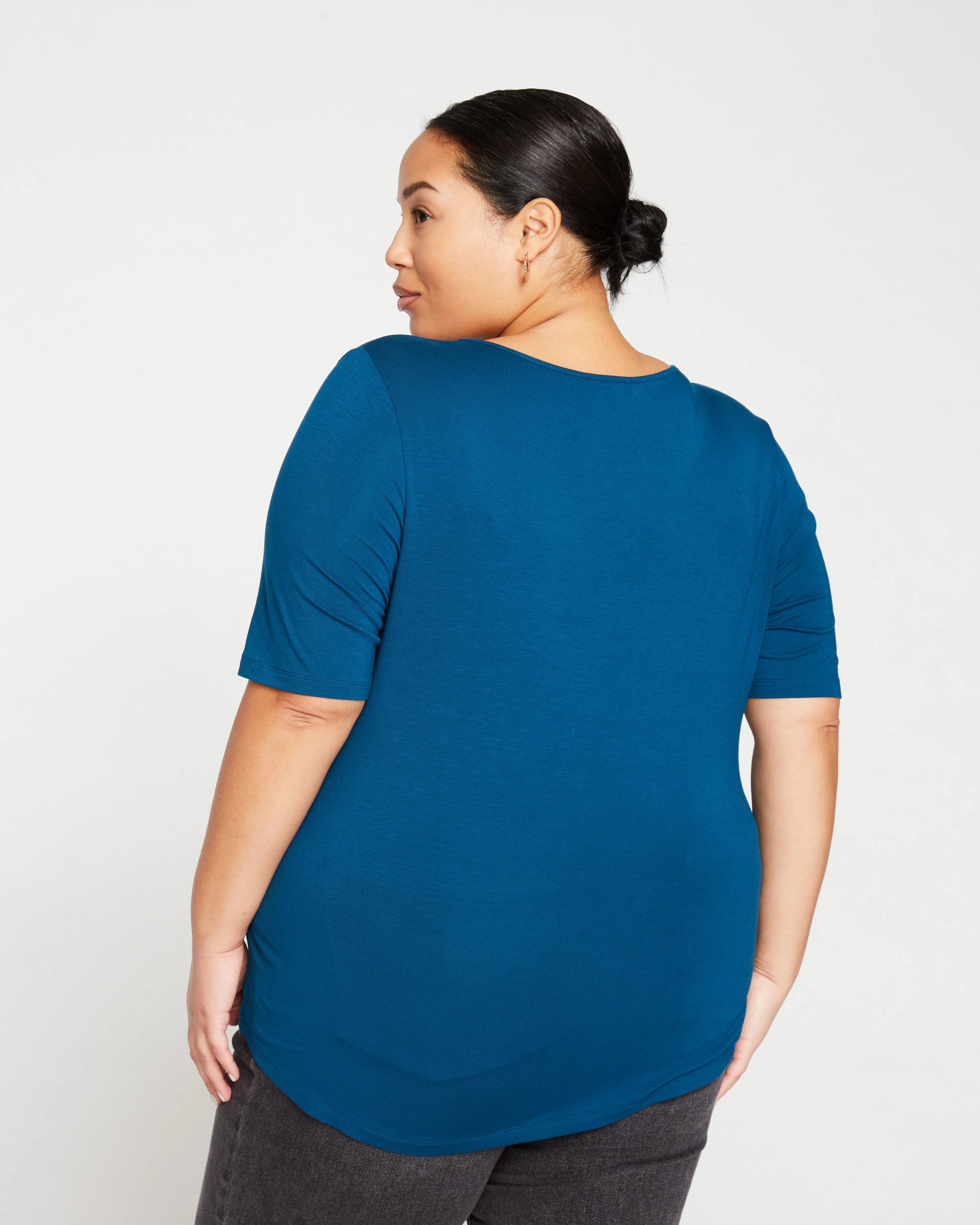 Lily Liquid Jersey Crew Neck Stovepipe Tee - Marine sold by Universal Standard product image thumbnail 5