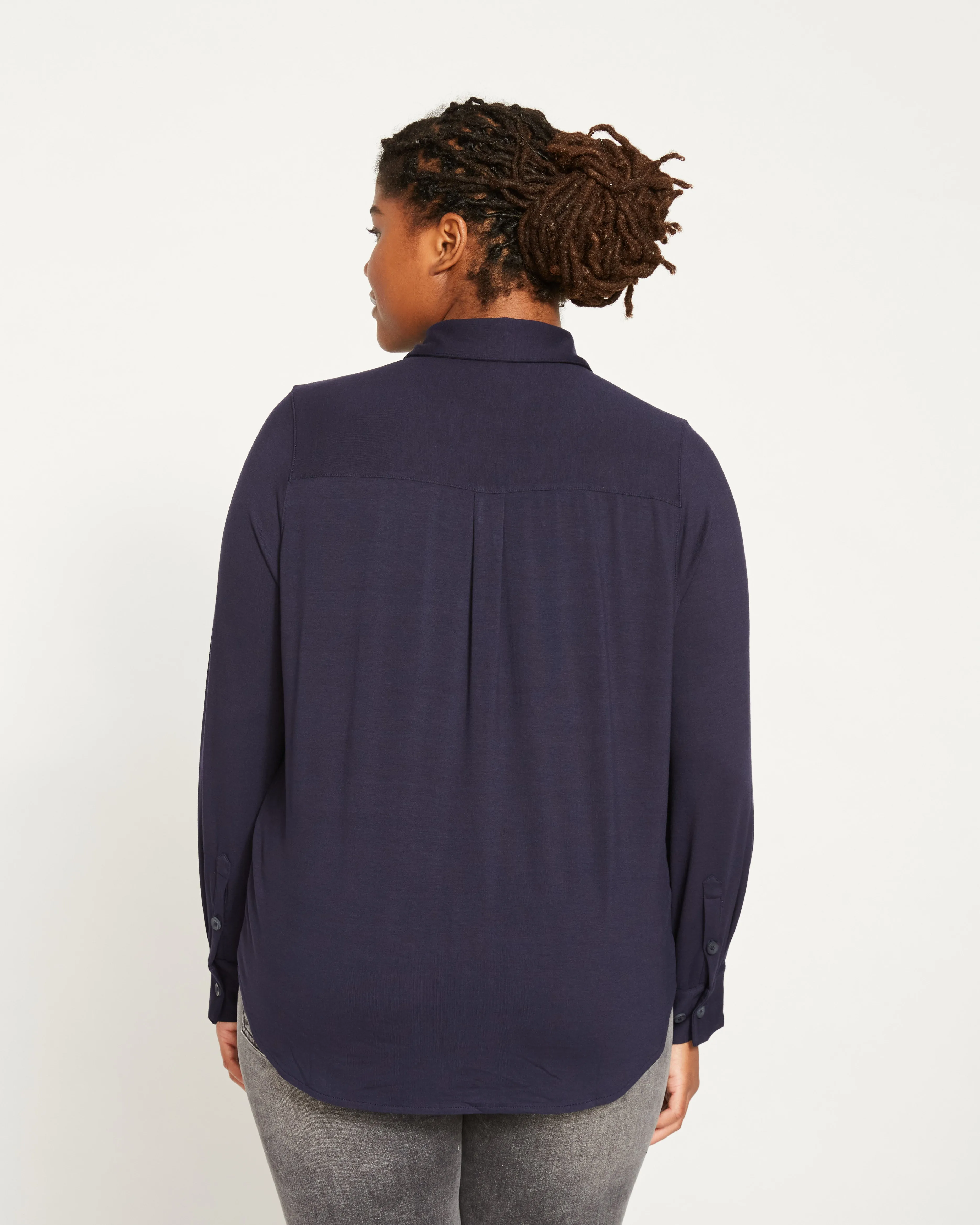 Elbe Liquid Jersey Shirt Classic Fit - Midnight sold by Universal Standard product image thumbnail 4