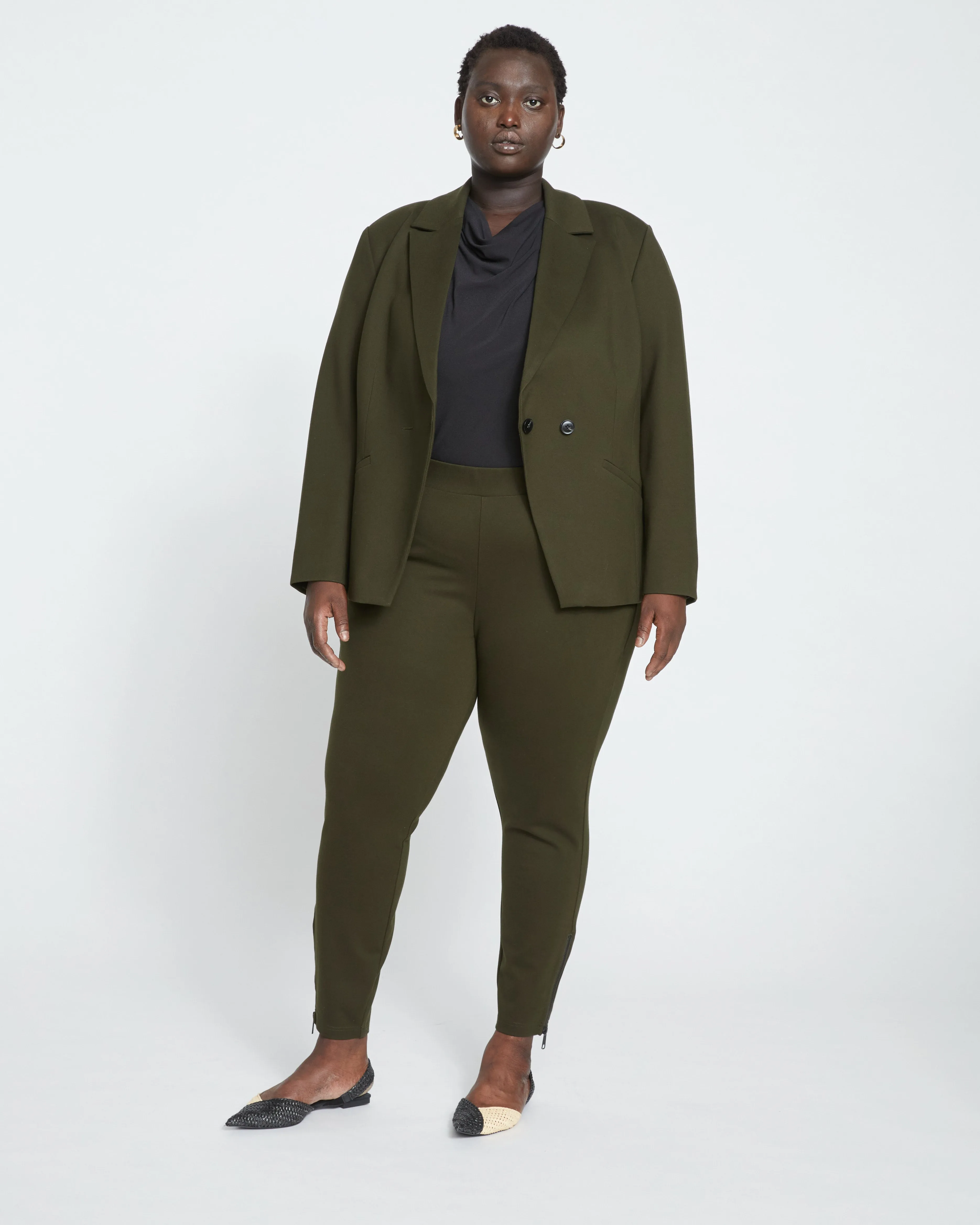 Bianca Double Breasted Ponte Blazer - Evening Forest sold by Universal Standard product image thumbnail 2