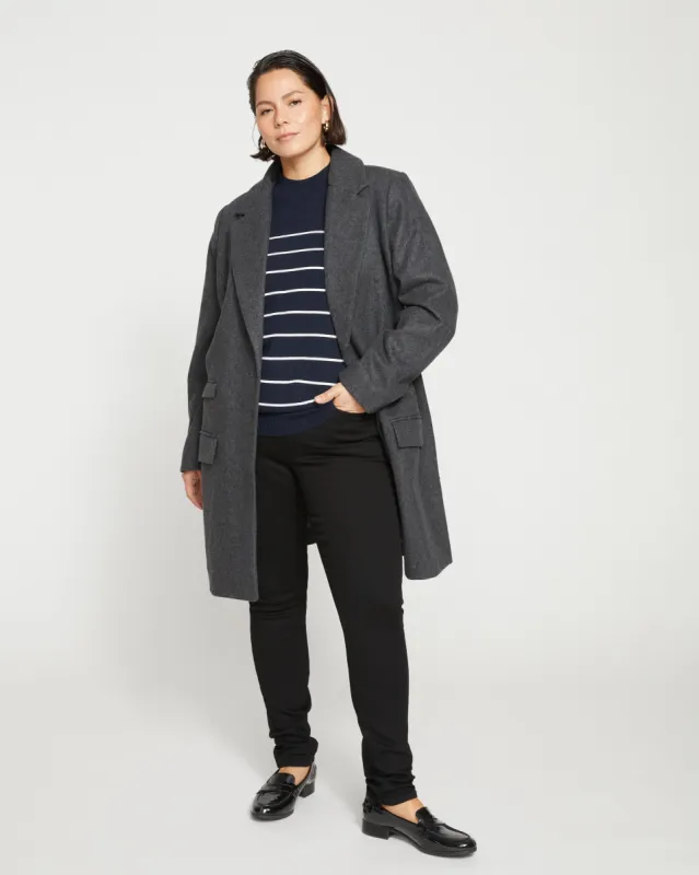 Harlow Classic Wool Coat - Heather Charcoal sold by Universal Standard