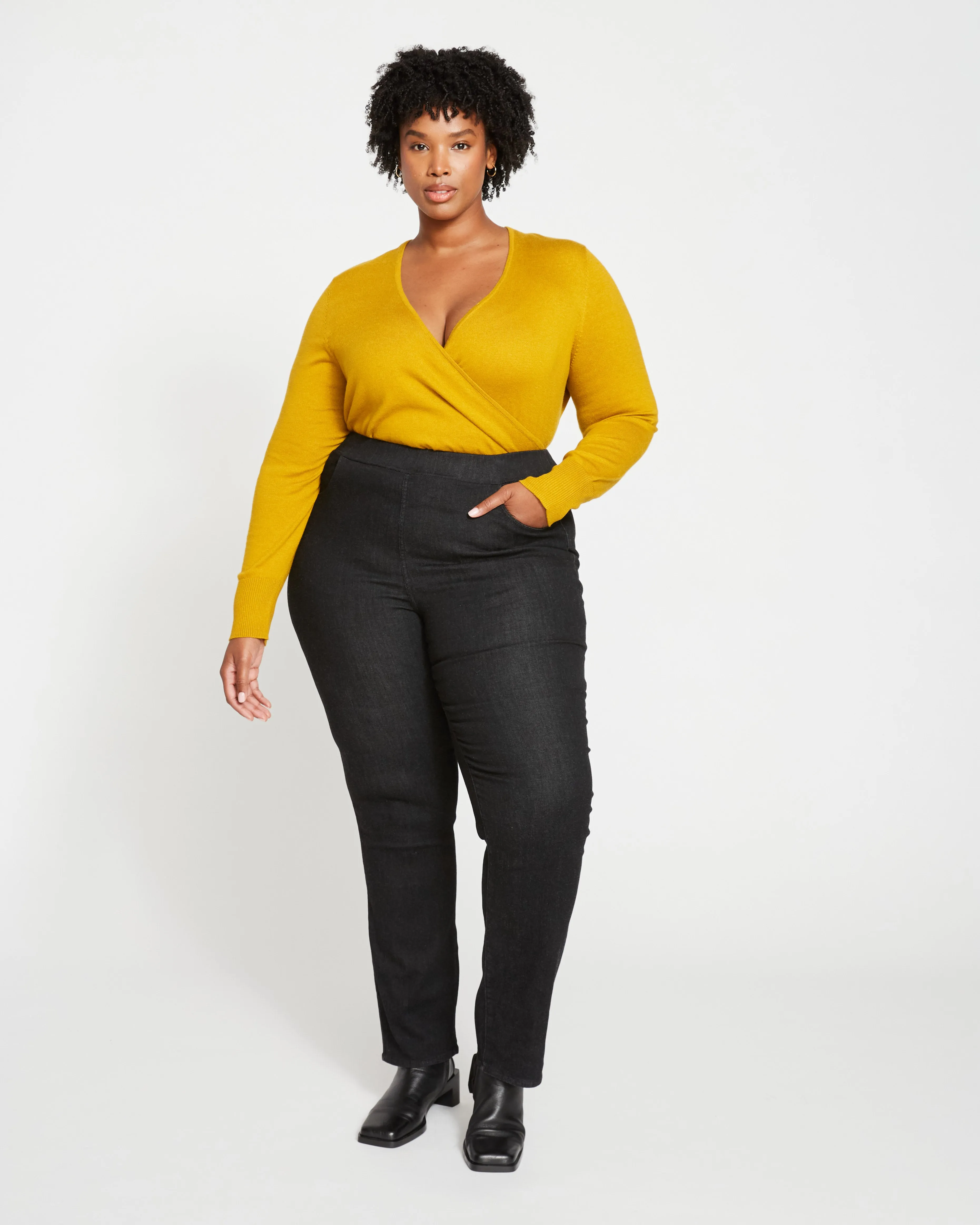 ComfortDenim Stovepipe Jeans 32 Inch - Black sold by Universal Standard