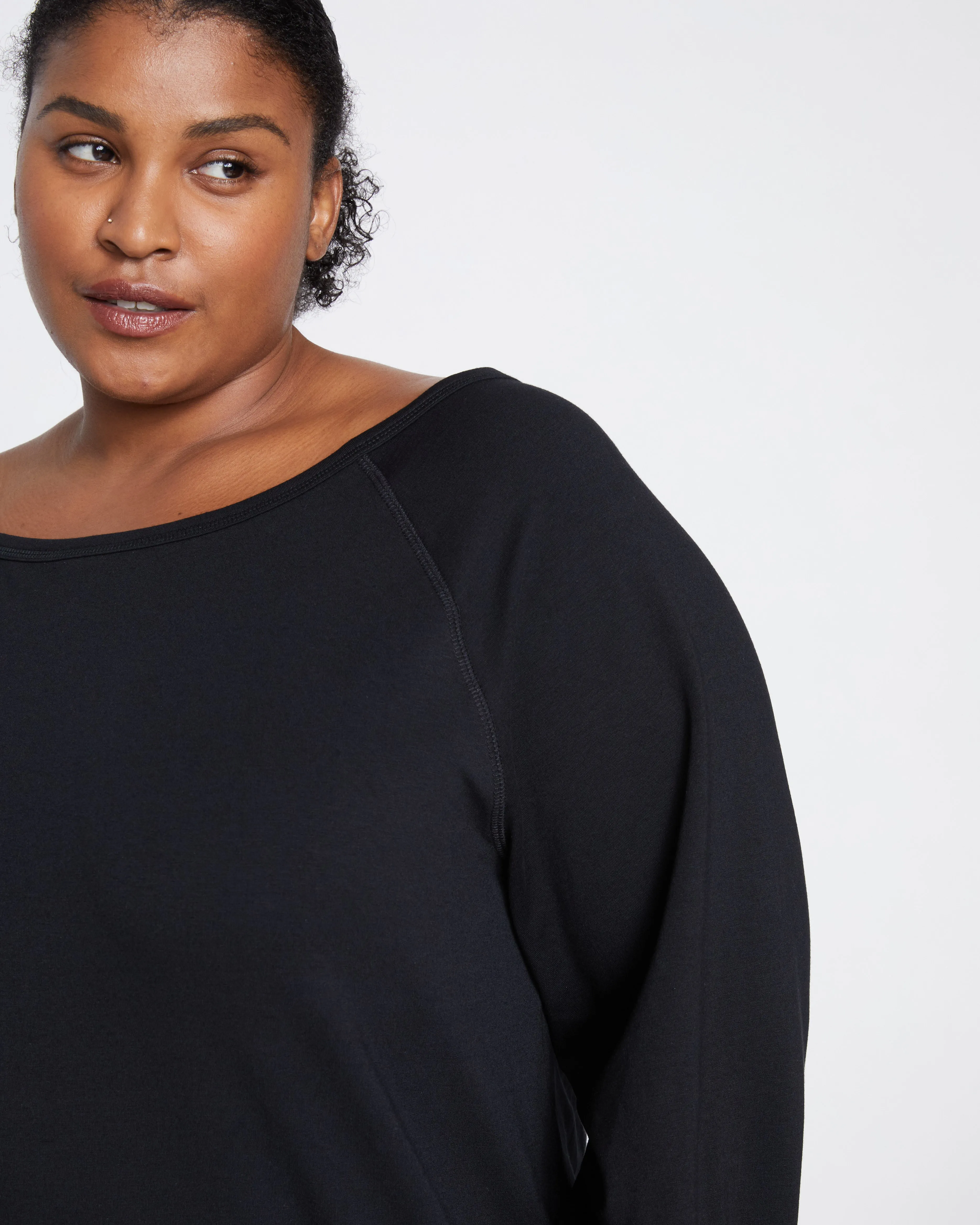 Super Soft Terry Scoop Sweatshirt - Black sold by Universal Standard