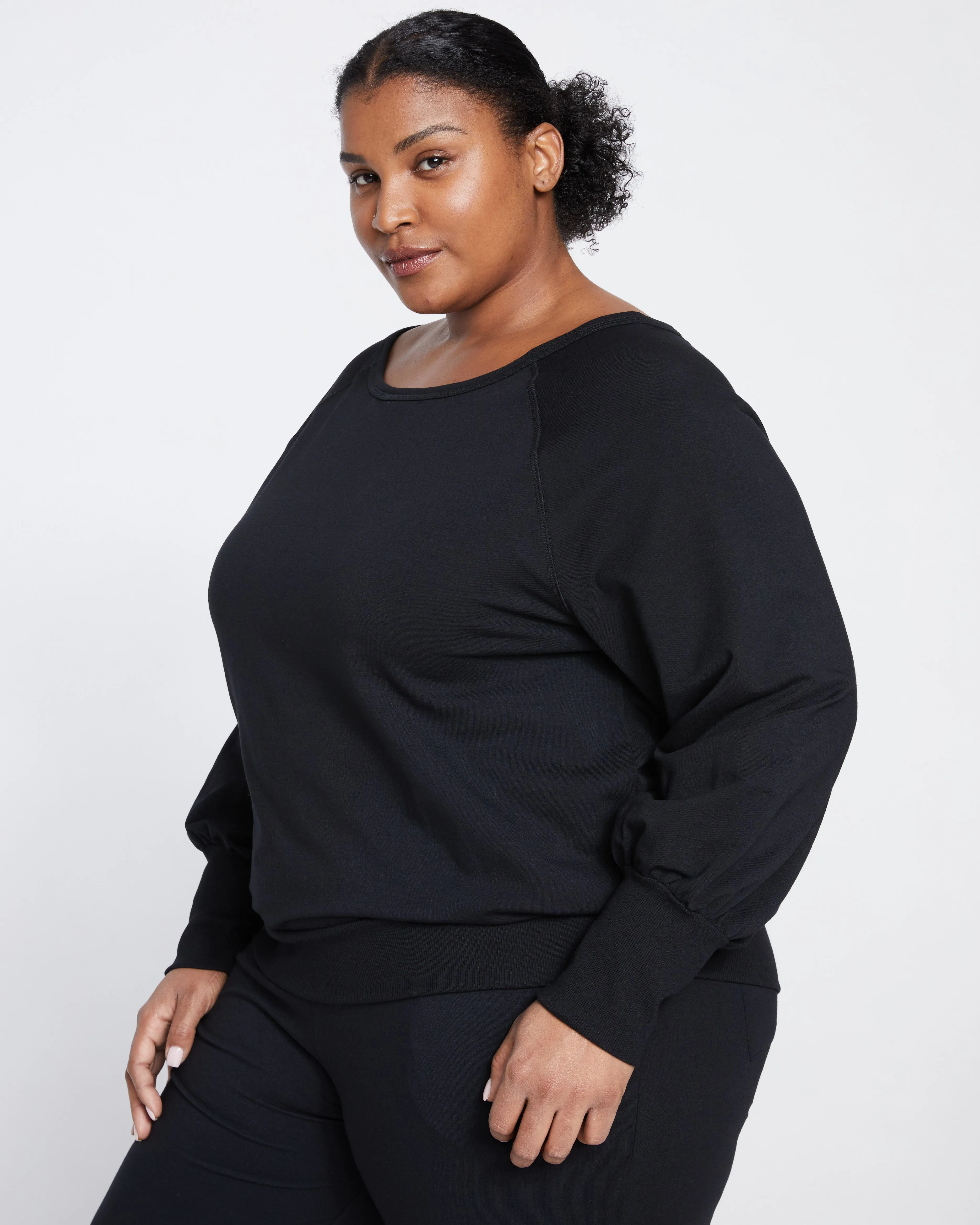 Super Soft Terry Scoop Sweatshirt - Black sold by Universal Standard product image thumbnail 3