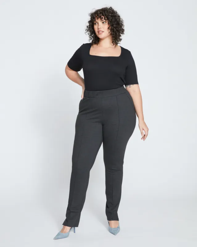 Skinny Pintuck Ponte Pants 32 Inch - Charcoal sold by Universal Standard