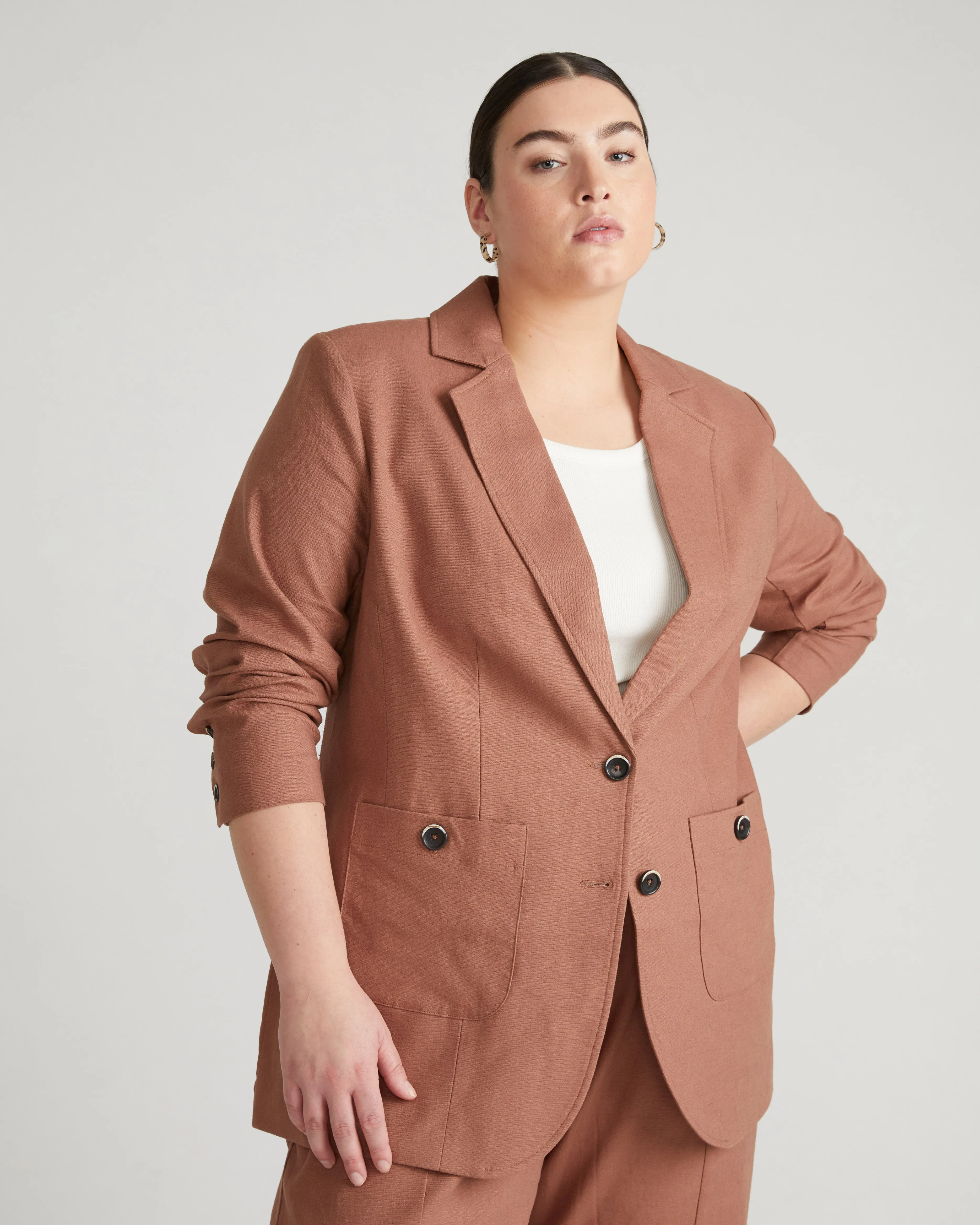 Coastal Linen Blazer - Coco Loco sold by Universal Standard