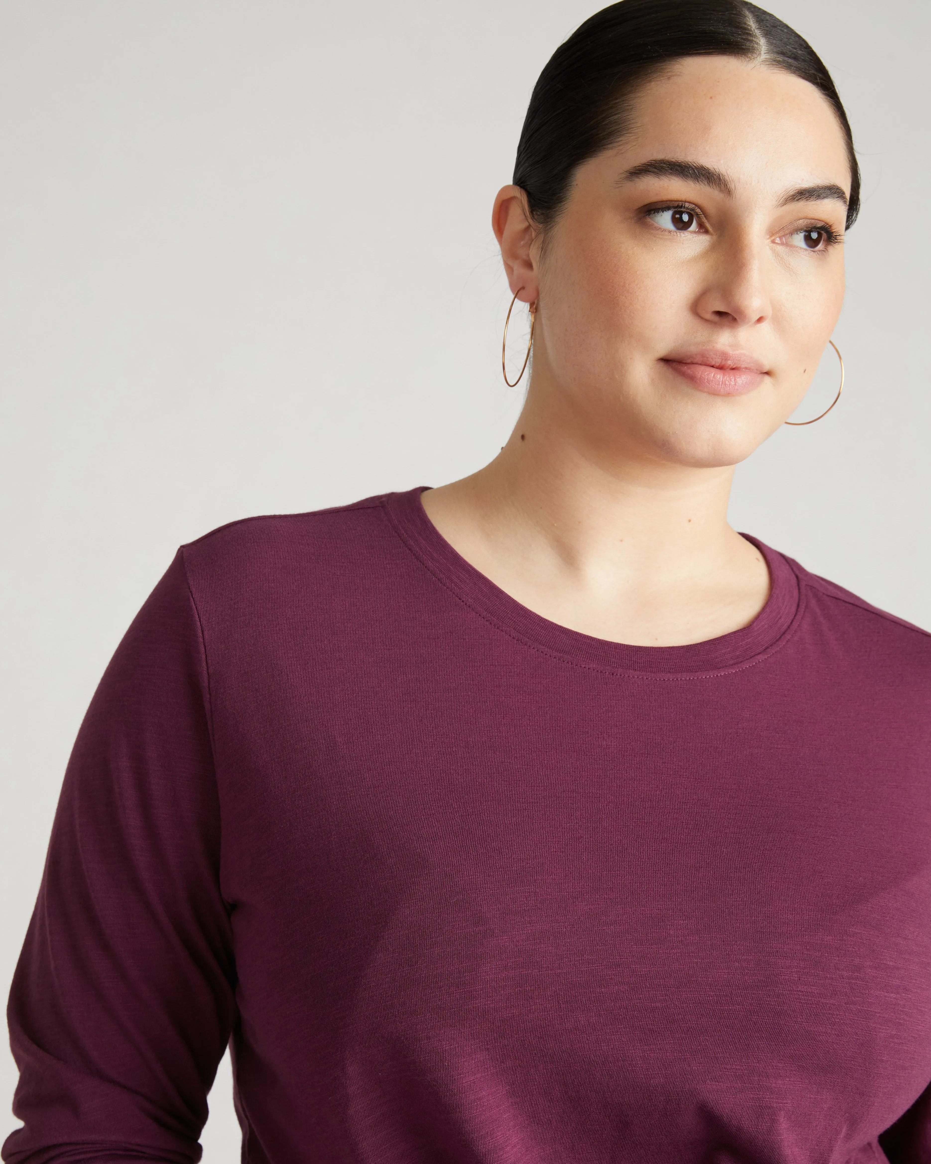 Light-As-Air Long Sleeve Crew Neck Tee - Jam sold by Universal Standard product image thumbnail 2