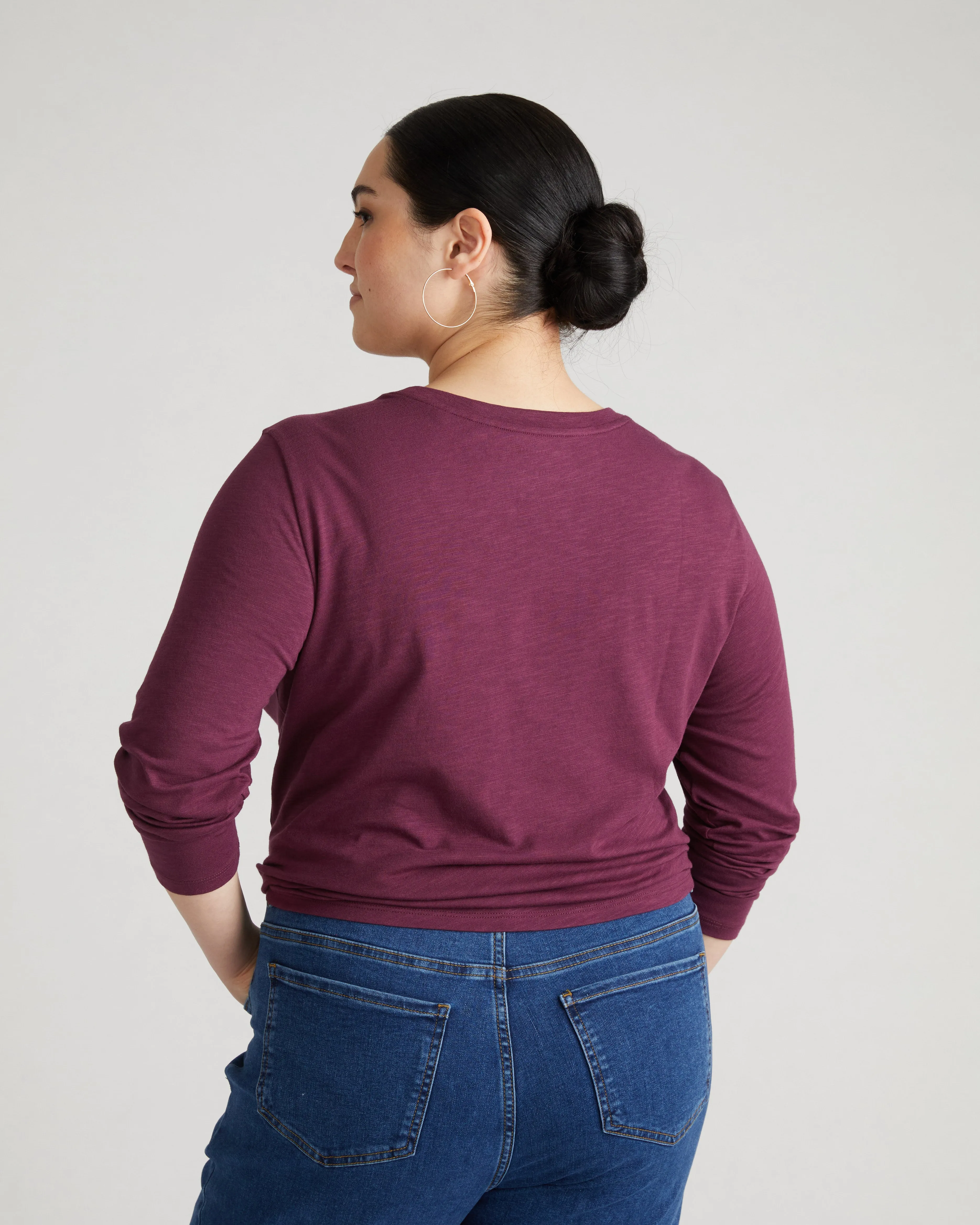 Light-As-Air Long Sleeve Crew Neck Tee - Jam sold by Universal Standard product image thumbnail 4