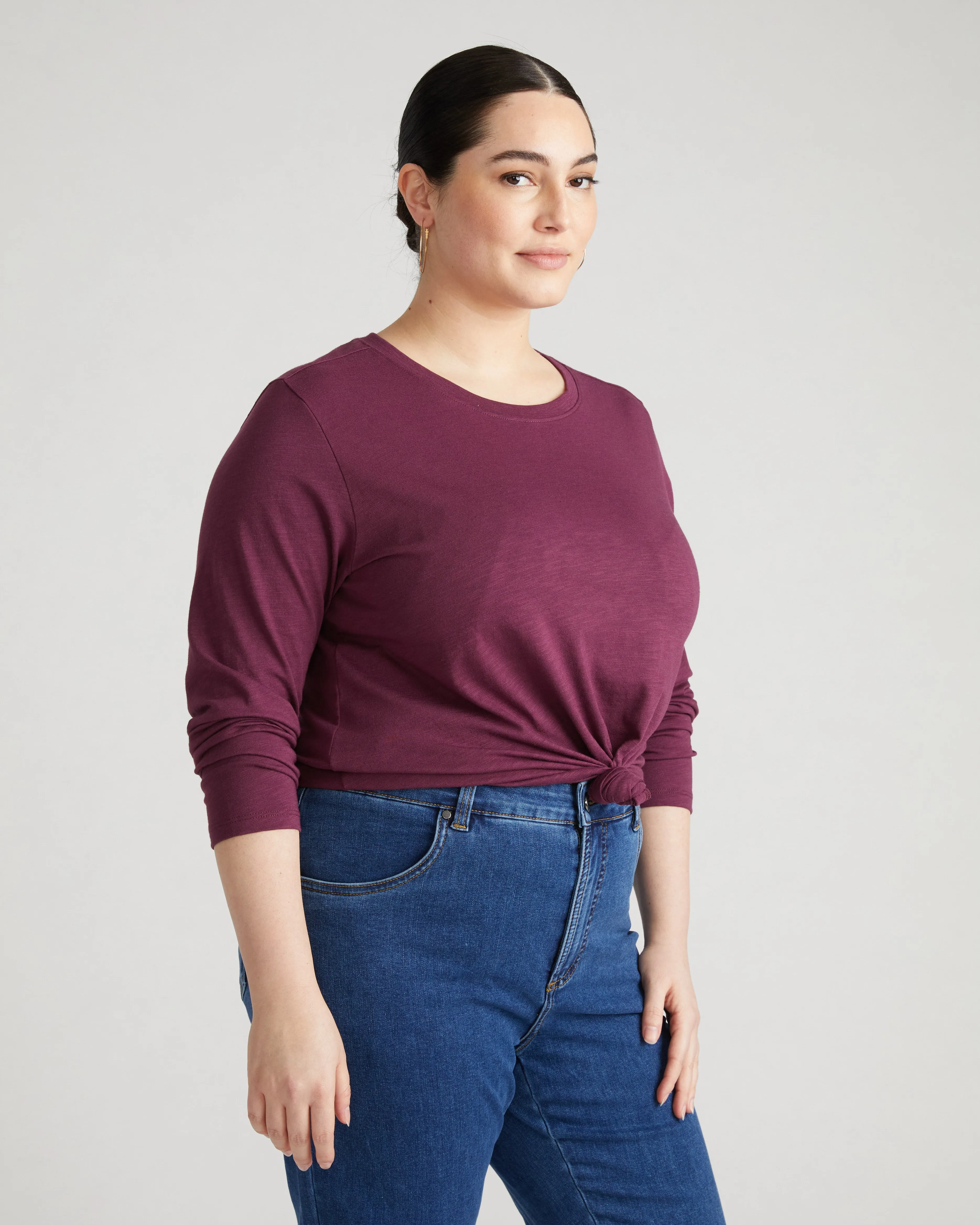 Light-As-Air Long Sleeve Crew Neck Tee - Jam sold by Universal Standard product image thumbnail 3