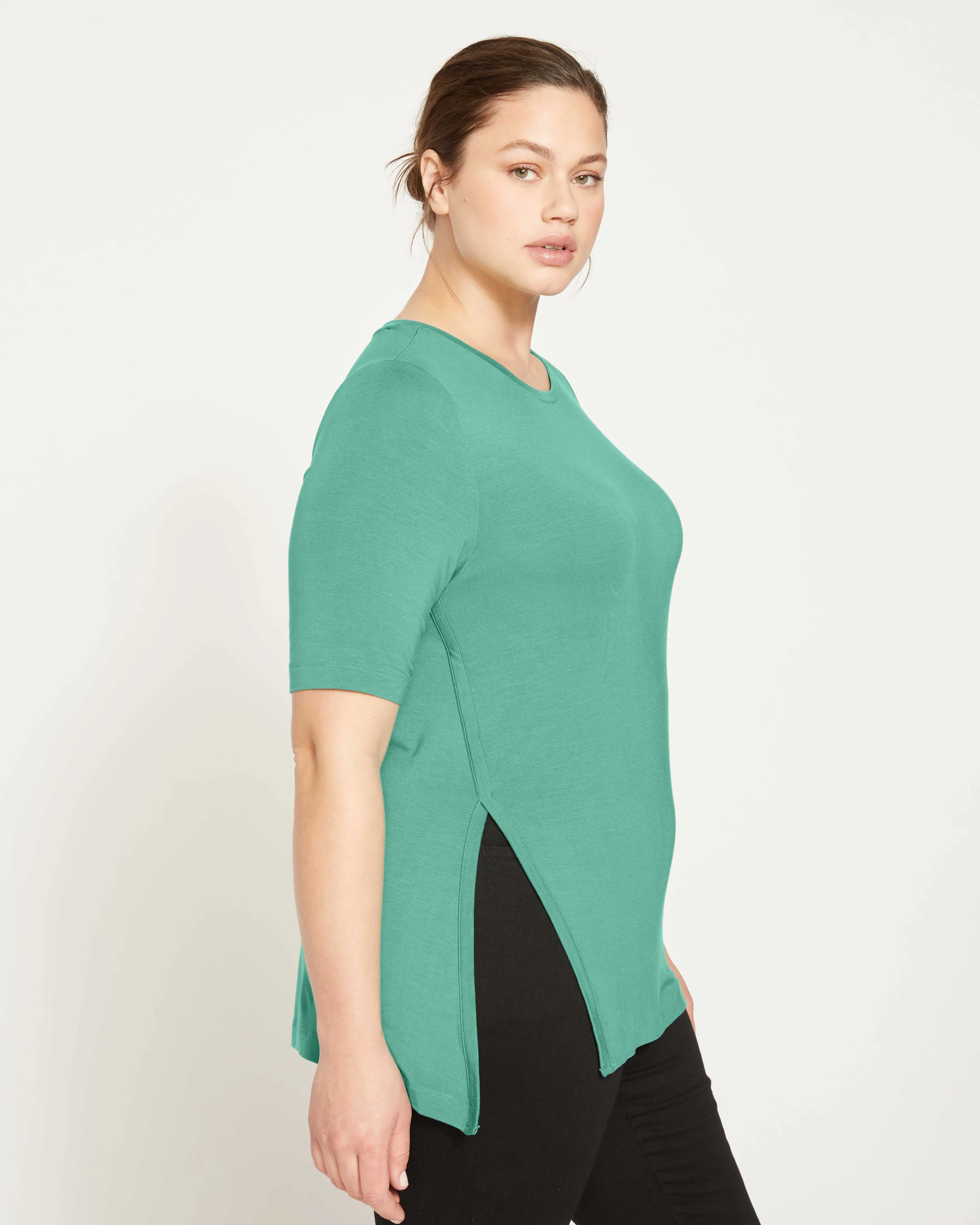Open Side Short Sleeve Tee - Mint sold by Universal Standard