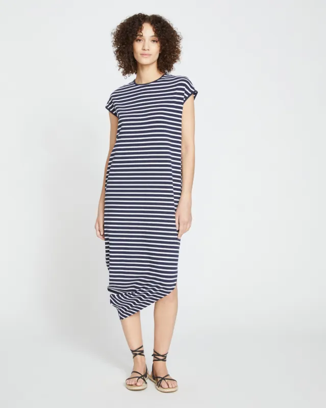 Iconic Geneva Dress - Midnight/White Stripe sold by Universal Standard