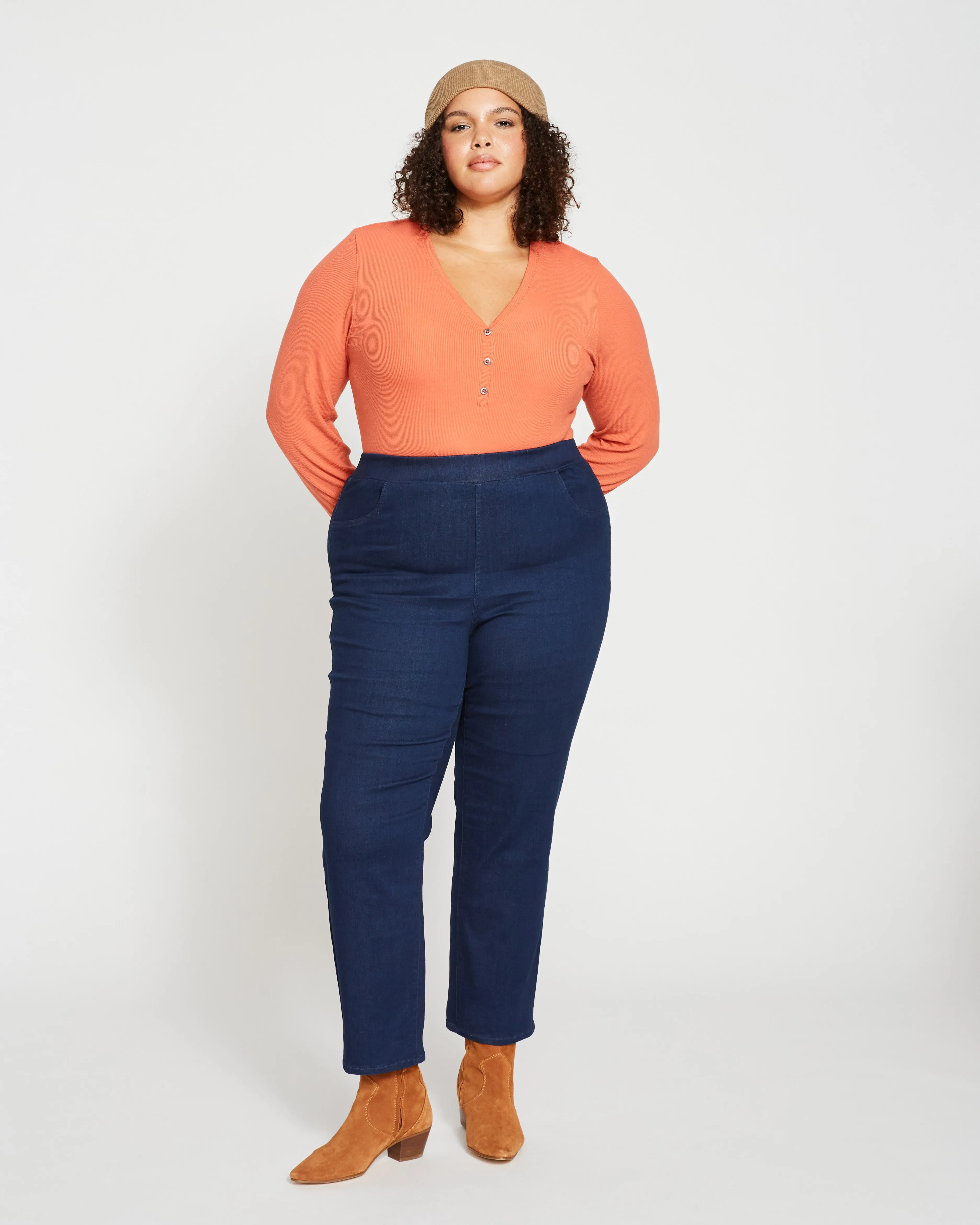 ComfortDenim Stovepipe Jeans 28 Inch - Dark Indigo sold by Universal Standard