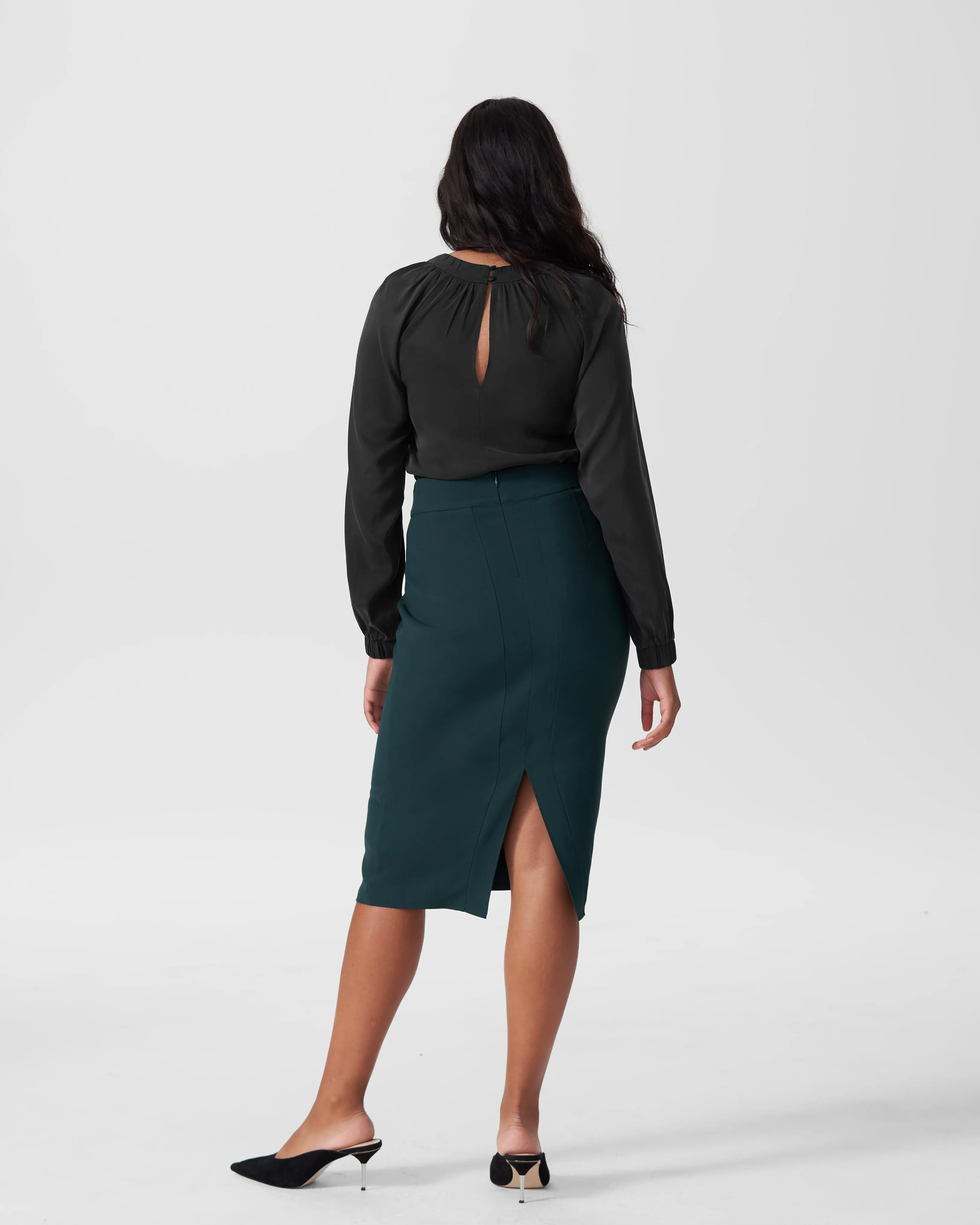 Patricia Long Sleeve Gathered Neck Blouse - Black sold by Universal Standard product image thumbnail 3