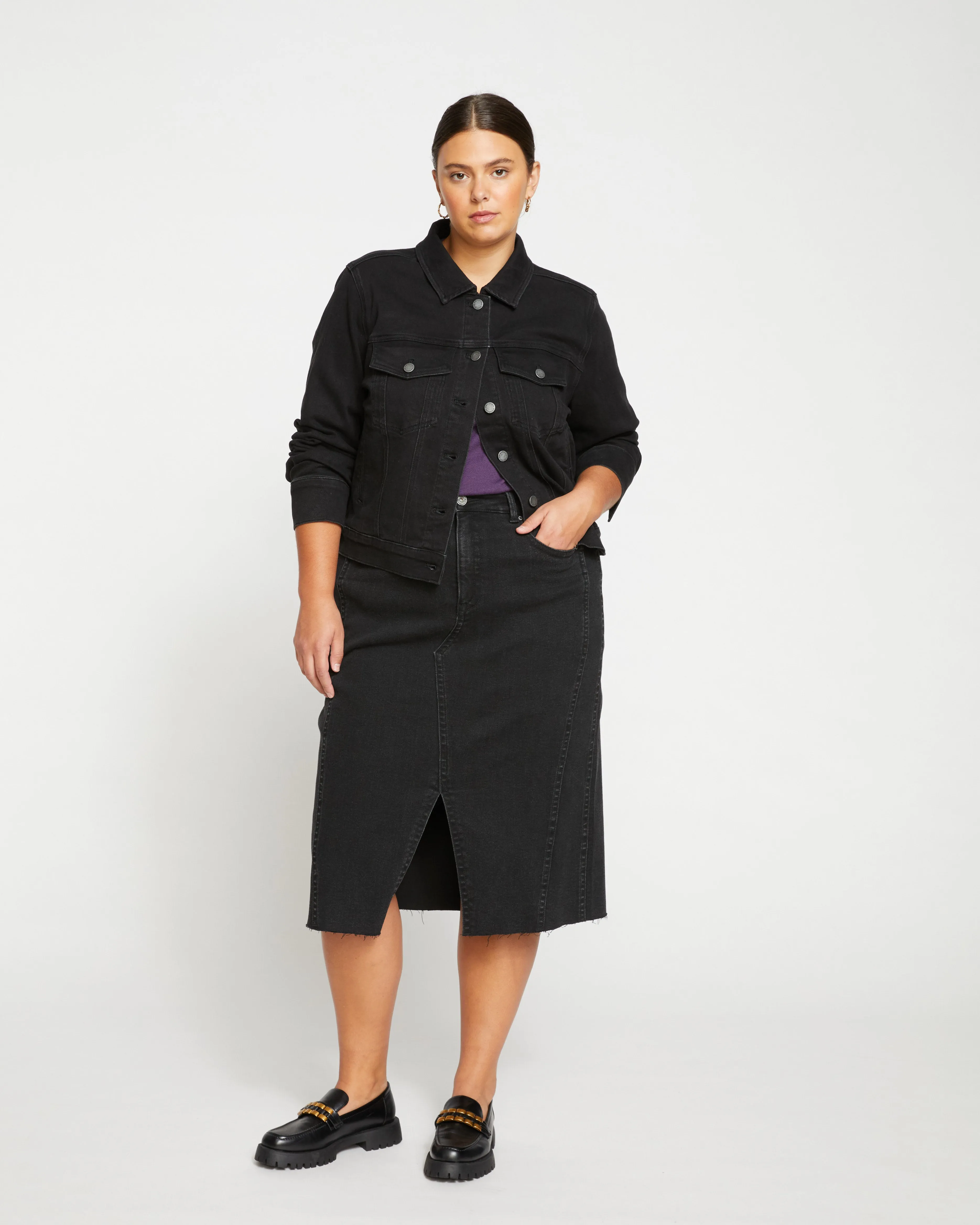 Kelsey Denim Jacket - Broken Black sold by Universal Standard product image thumbnail 2