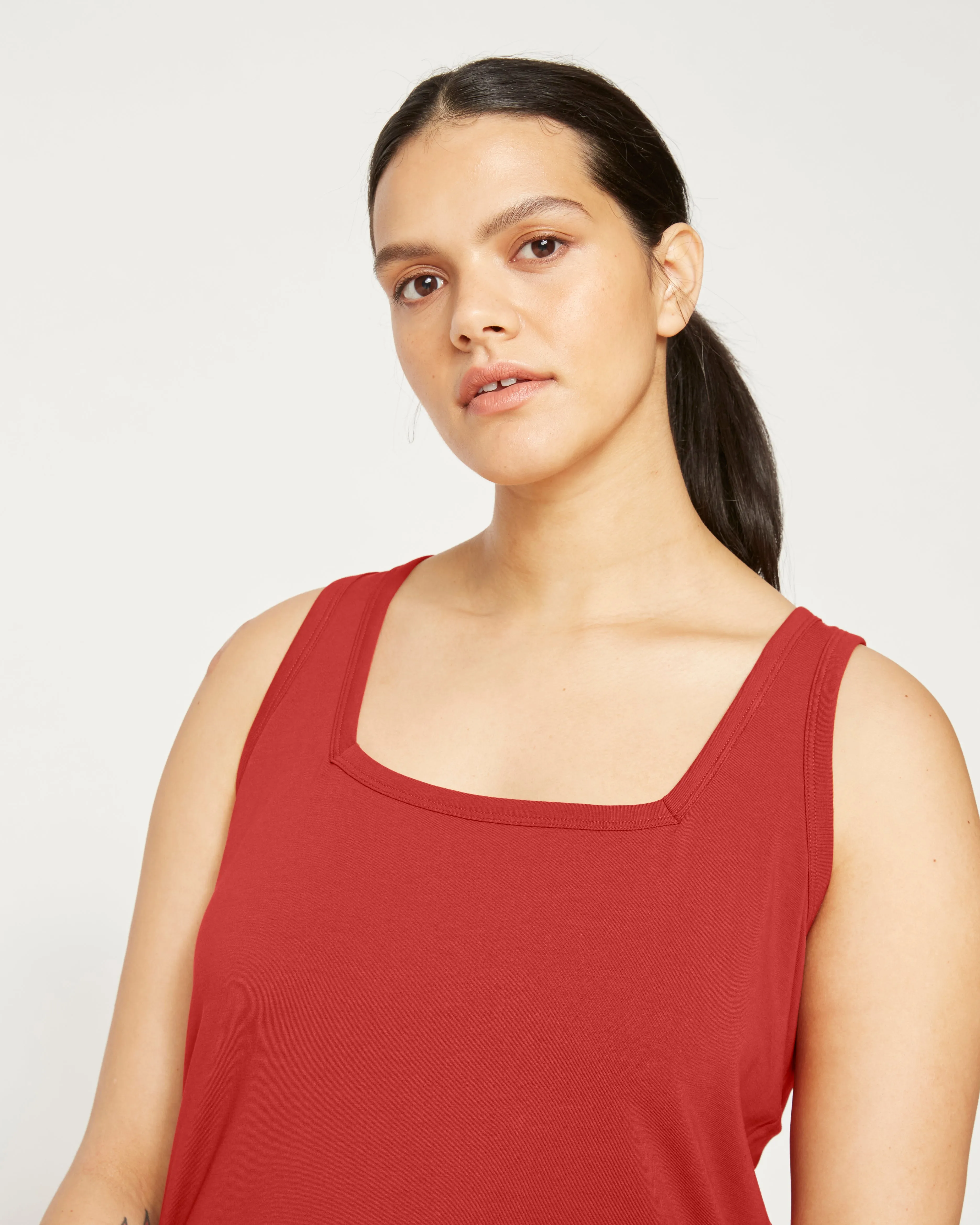 Square Neck Tank Top - Red sold by Universal Standard