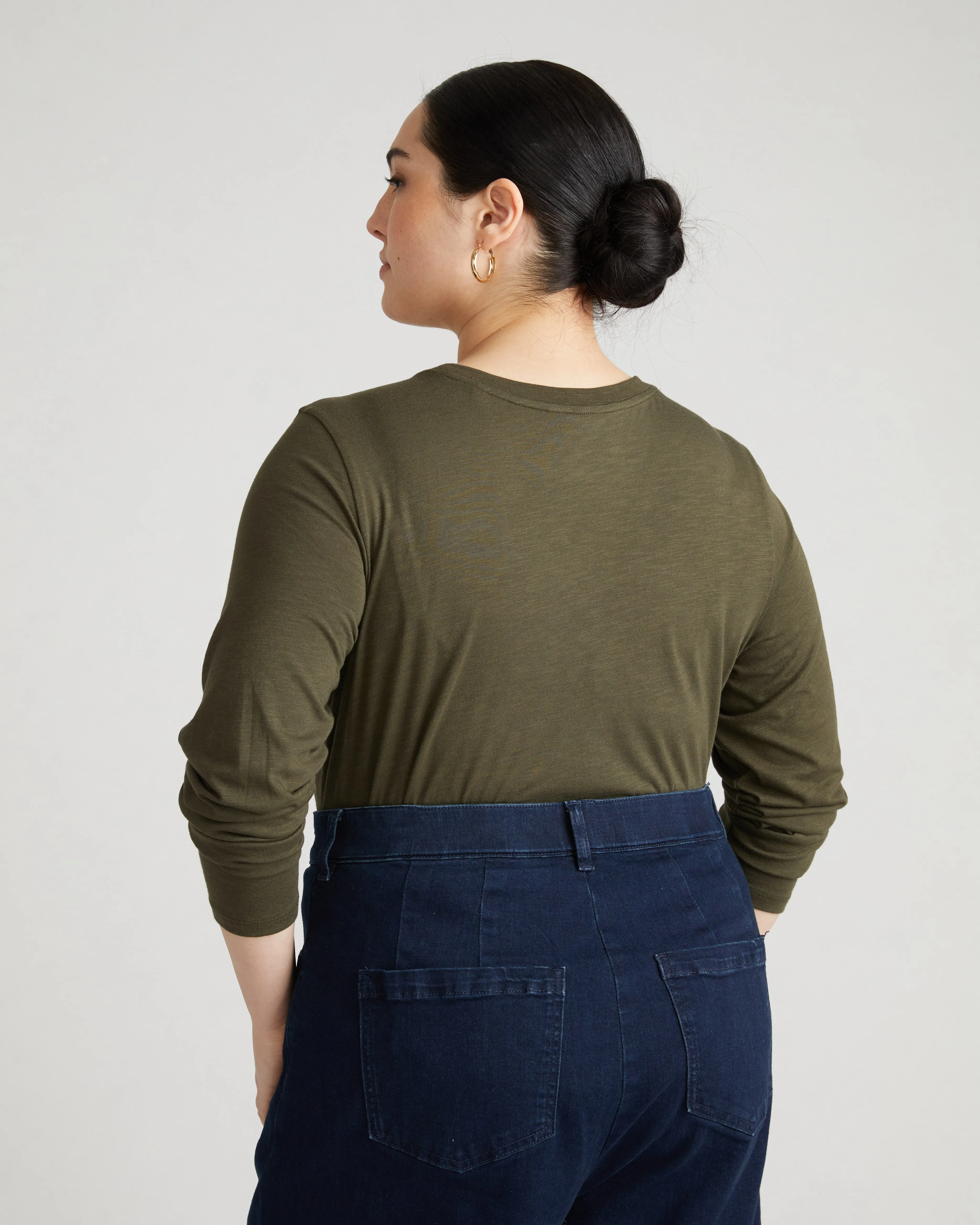 Light-As-Air Long Sleeve Crew Neck Tee - Nori sold by Universal Standard product image thumbnail 4