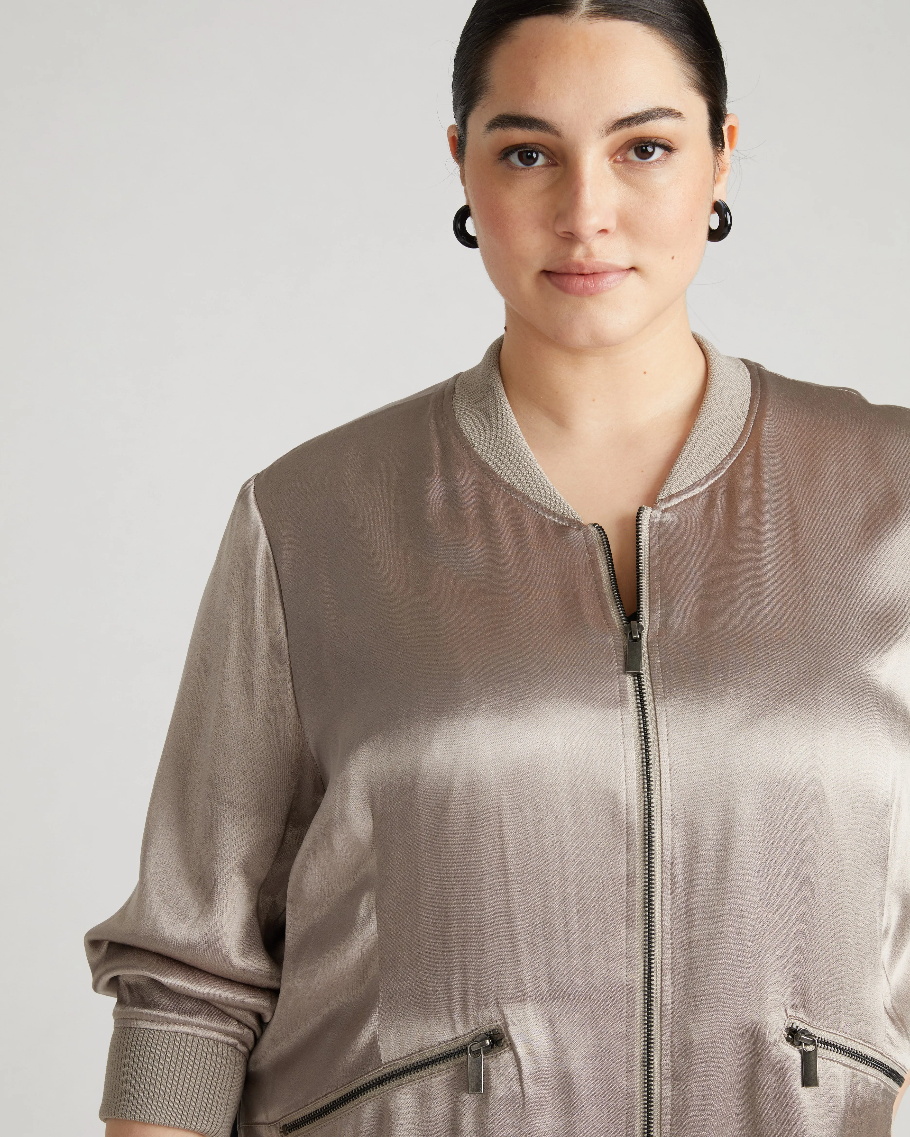 Satin Bomber Jacket - Mollusc sold by Universal Standard