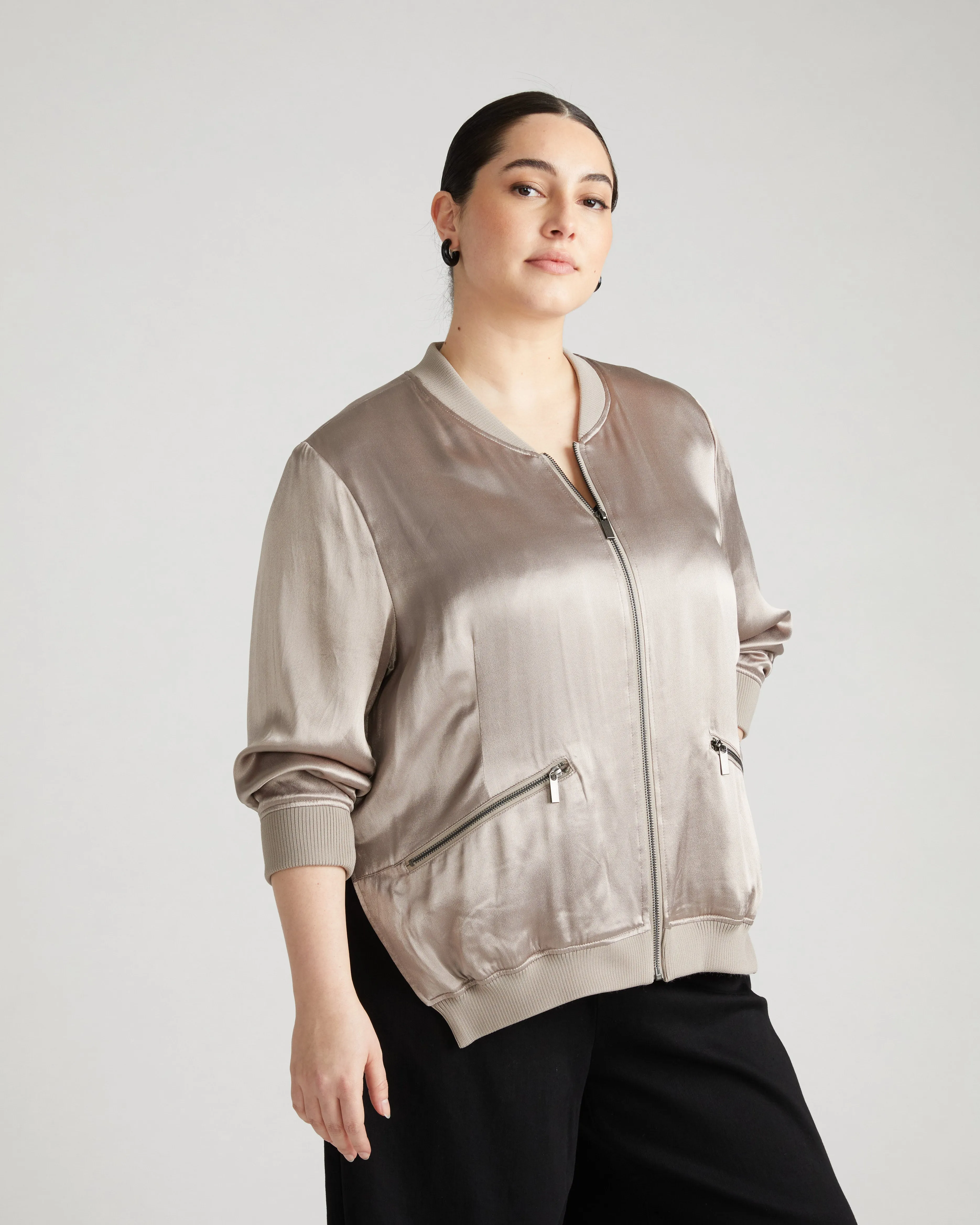 Satin Bomber Jacket - Mollusc sold by Universal Standard product image thumbnail 3