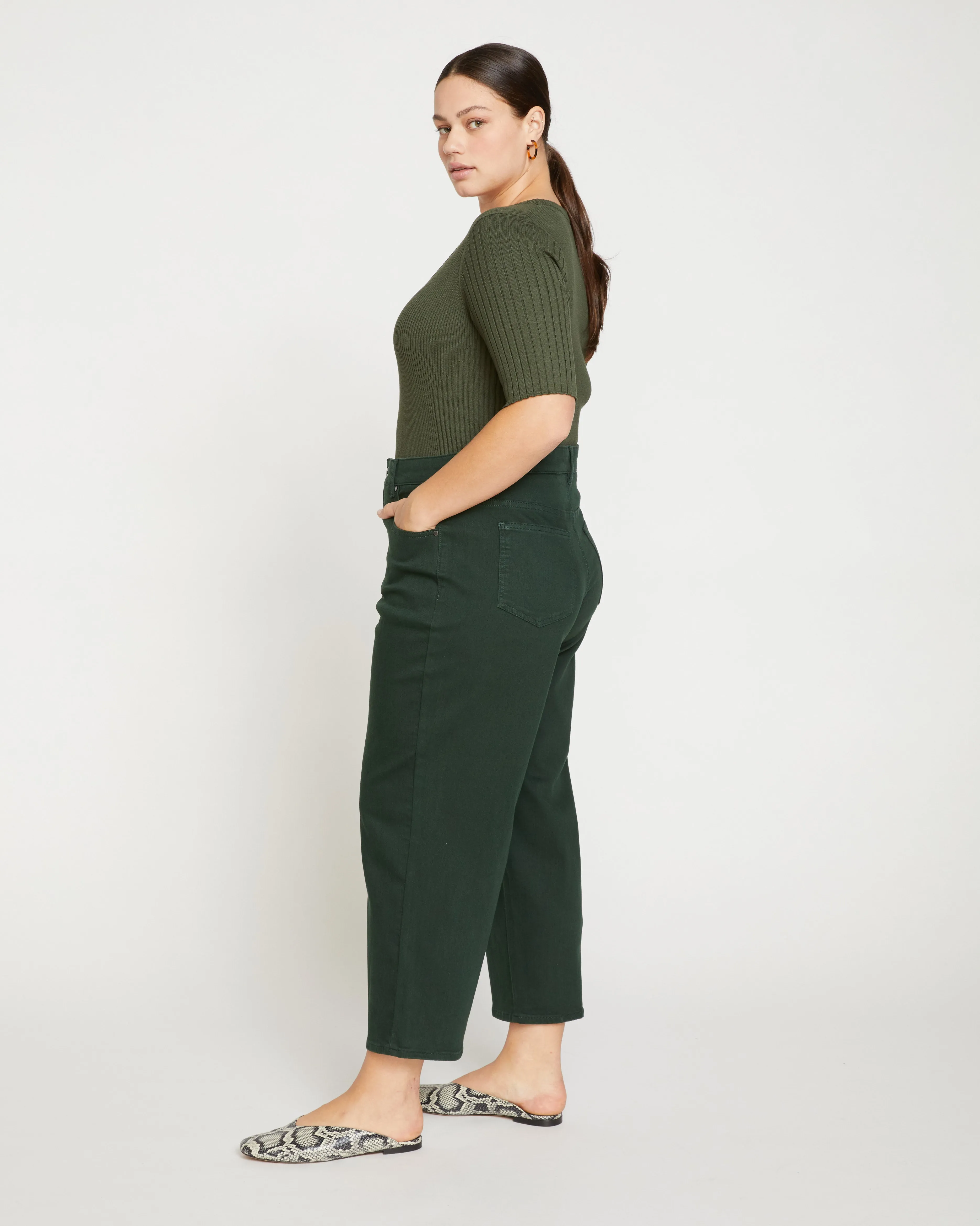 Bae Boyfriend Crop Jeans - Forest Green sold by Universal Standard product image thumbnail 3
