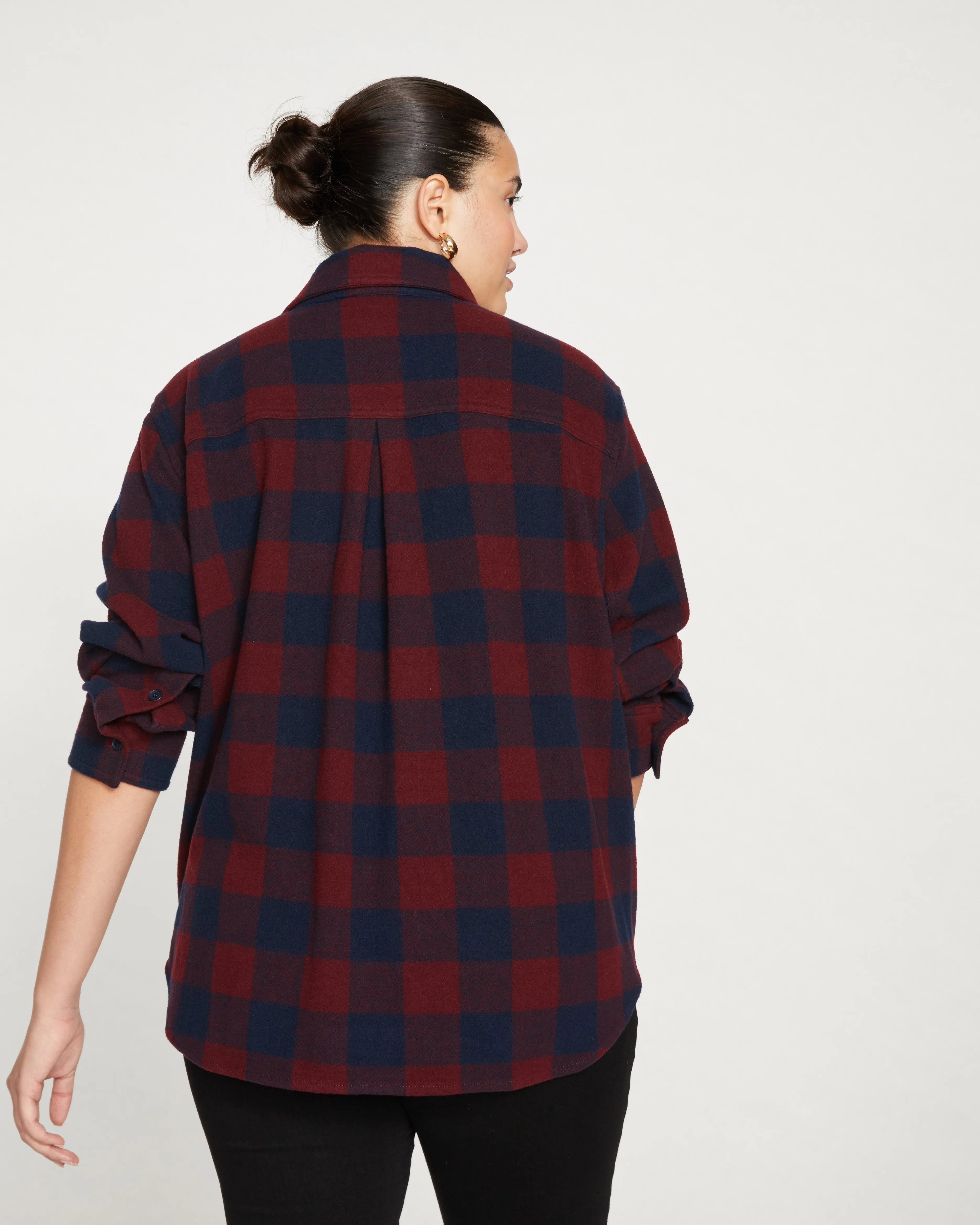 Maine Stretch Flannel Shirt - Black Cherry Plaid sold by Universal Standard product image thumbnail 4