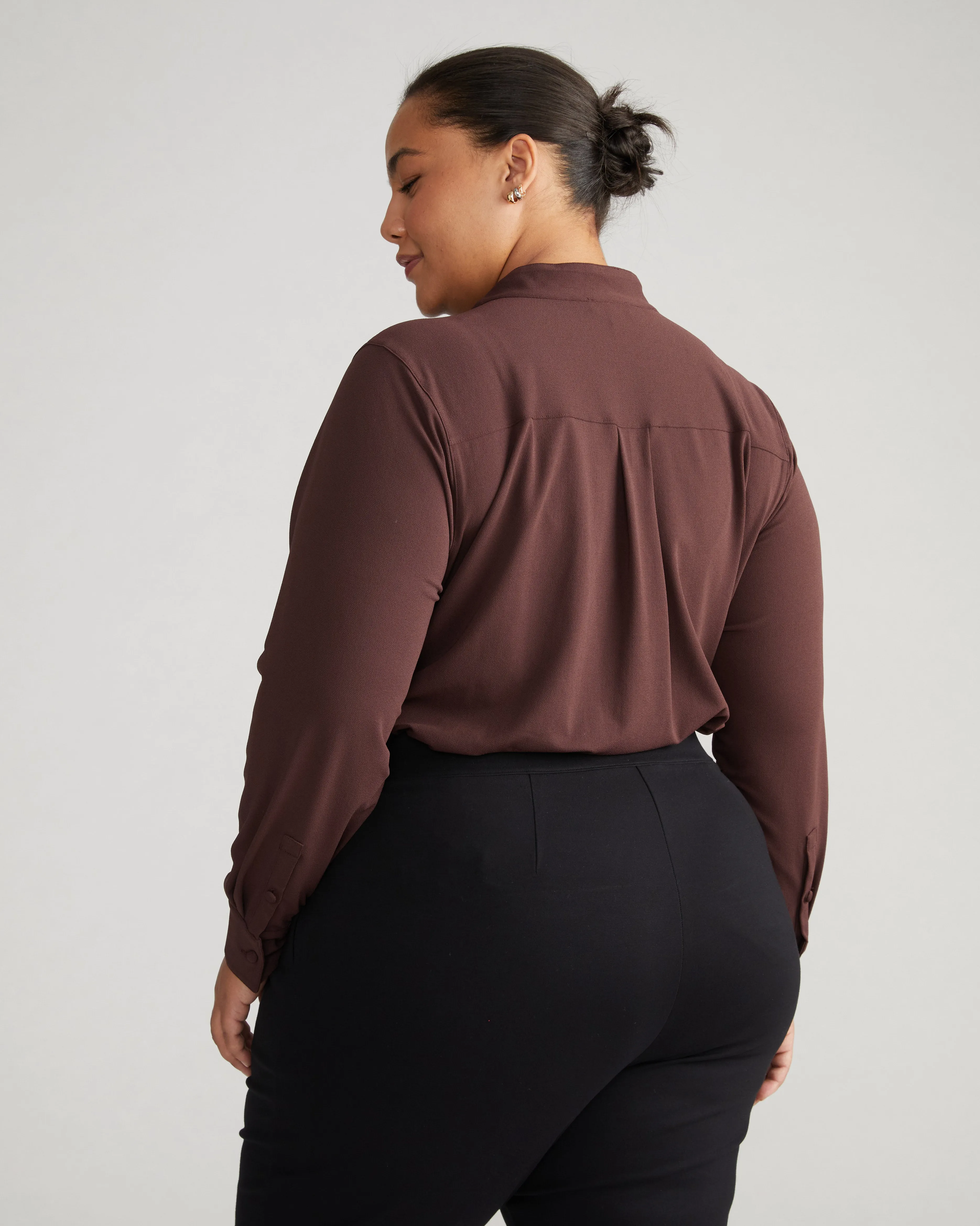 Crepe Jersey Long Sleeve Tess Blouse - Brulee sold by Universal Standard product image thumbnail 4