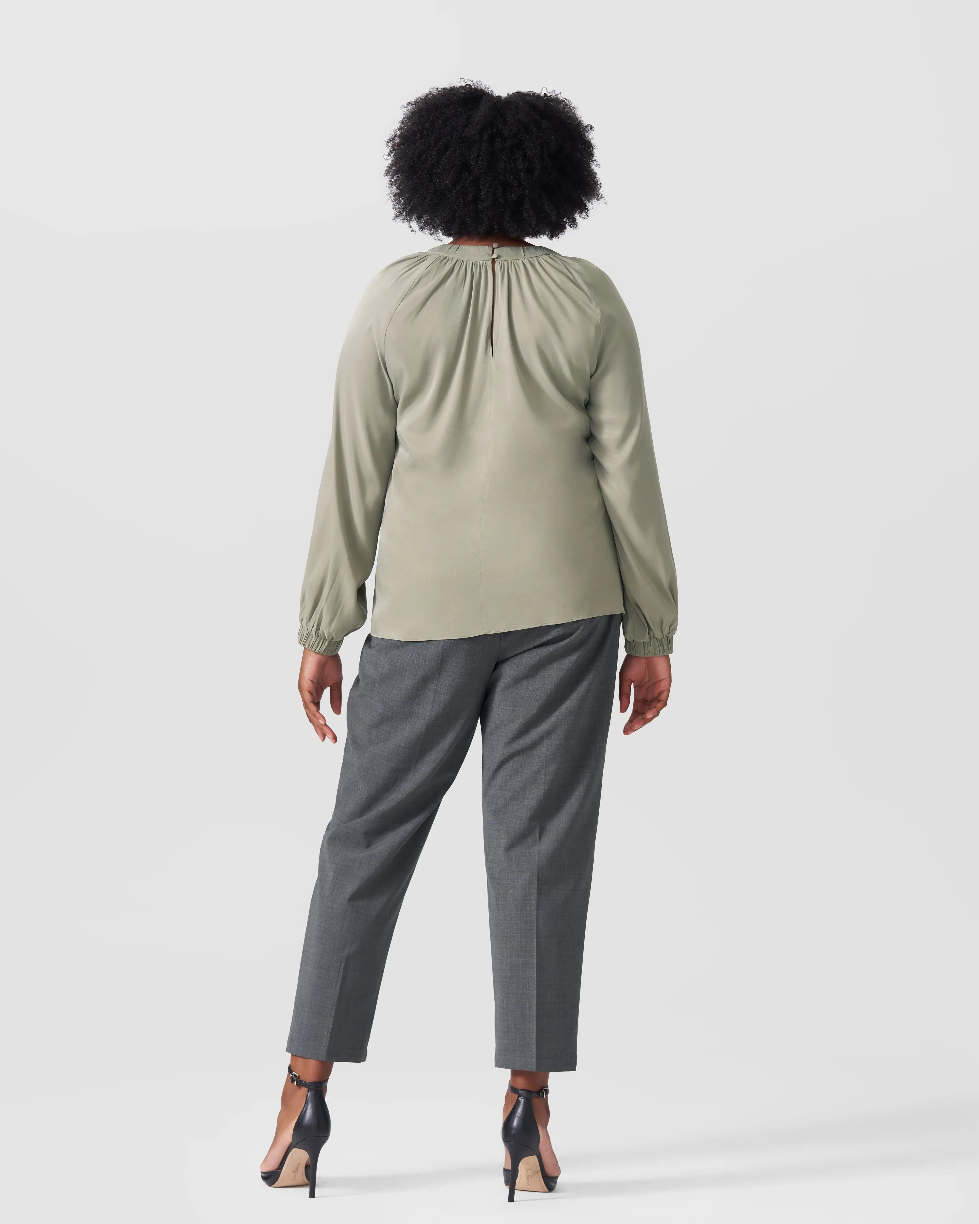 Patricia Long Sleeve Gathered Neck Blouse - Sage sold by Universal Standard product image thumbnail 4