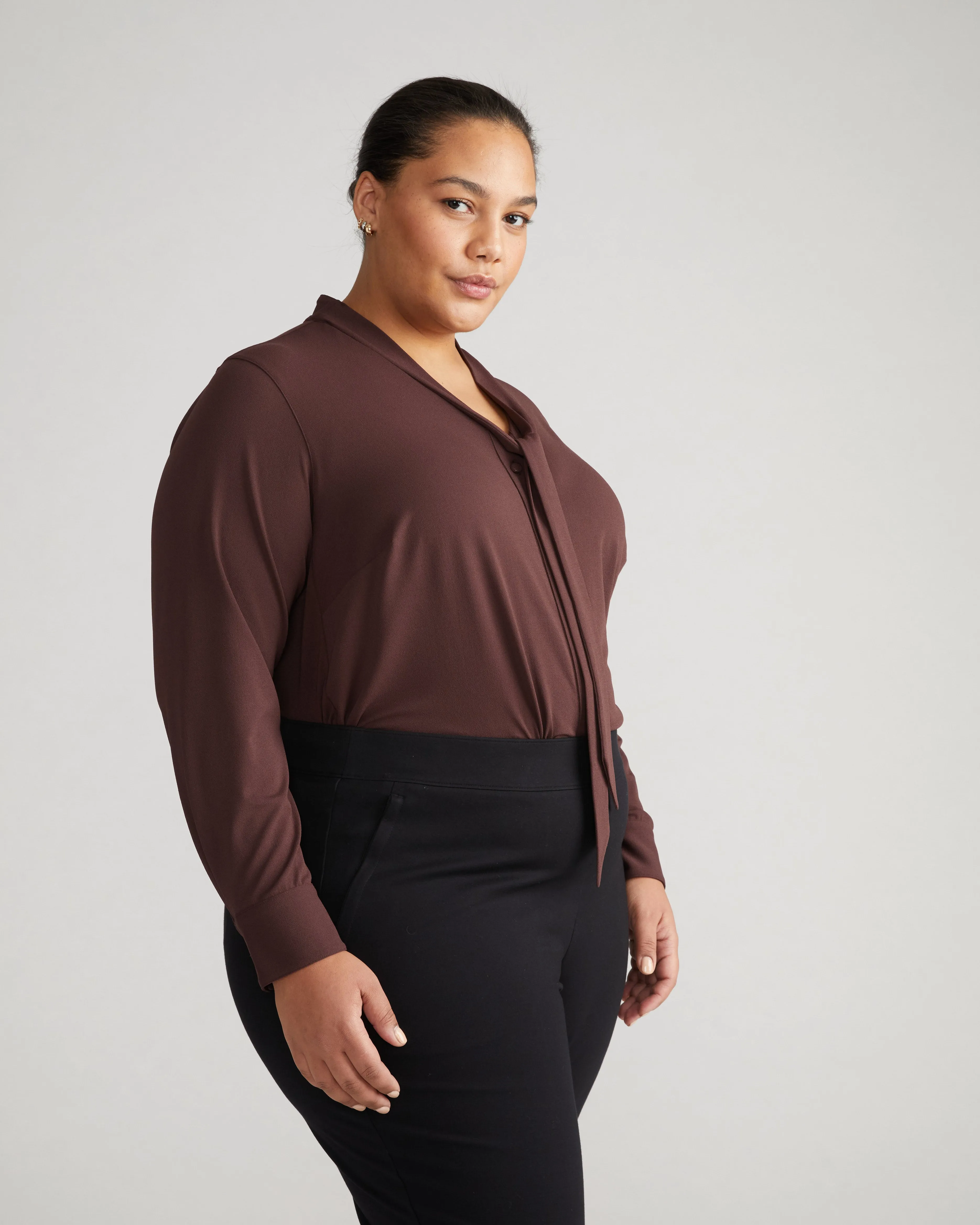 Crepe Jersey Long Sleeve Tess Blouse - Brulee sold by Universal Standard product image thumbnail 3