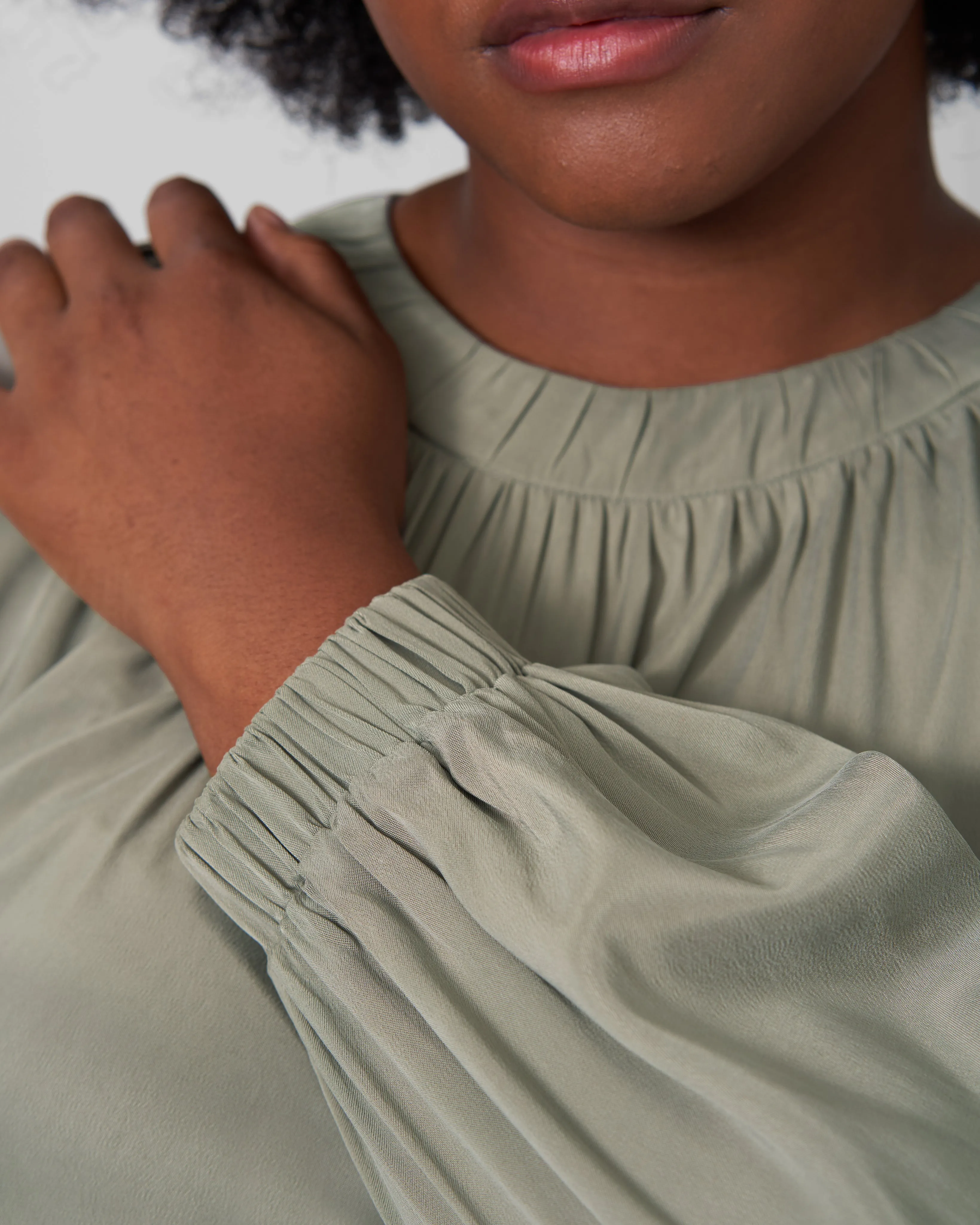 Patricia Long Sleeve Gathered Neck Blouse - Sage sold by Universal Standard product image thumbnail 5