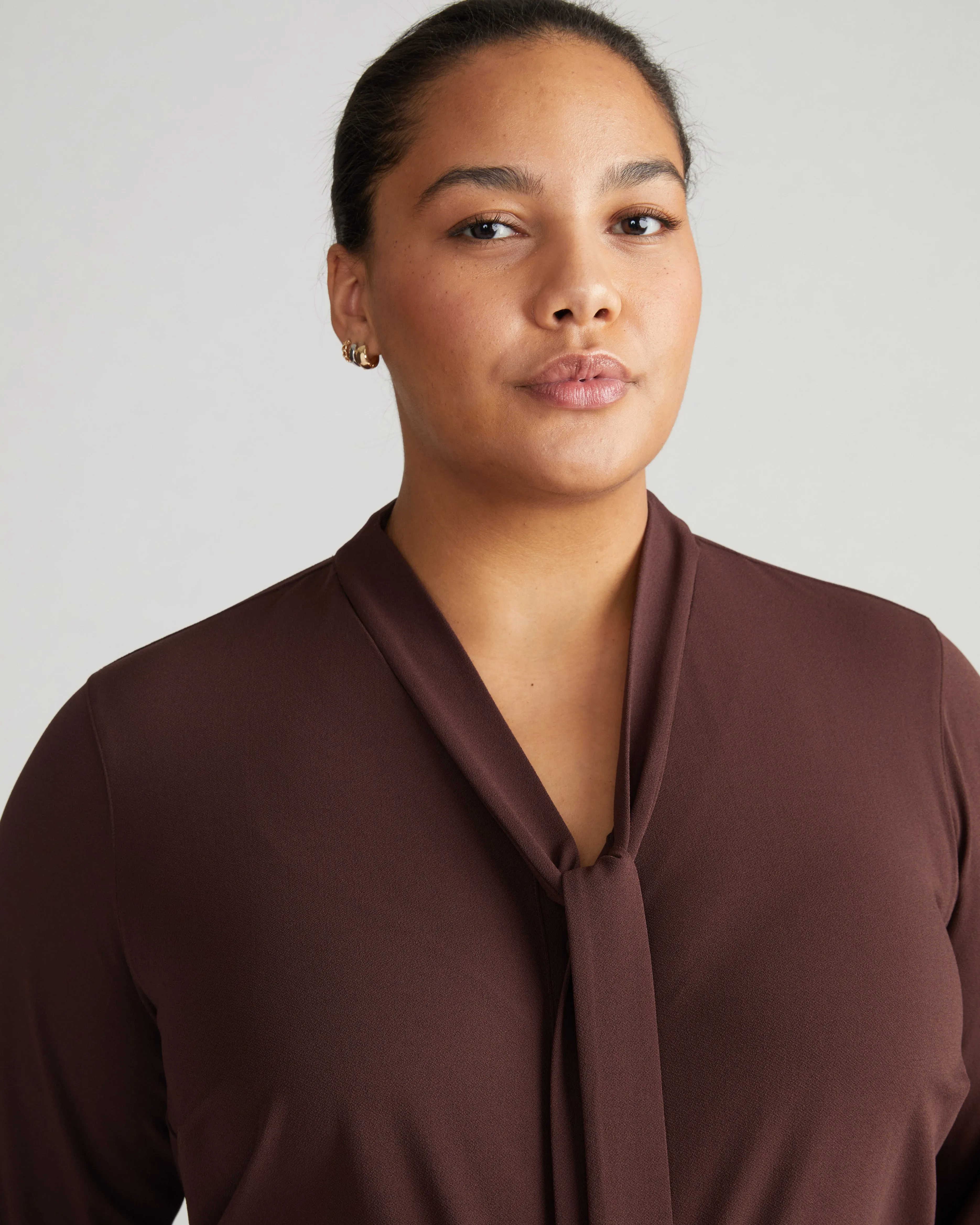 Crepe Jersey Long Sleeve Tess Blouse - Brulee sold by Universal Standard product image thumbnail 2