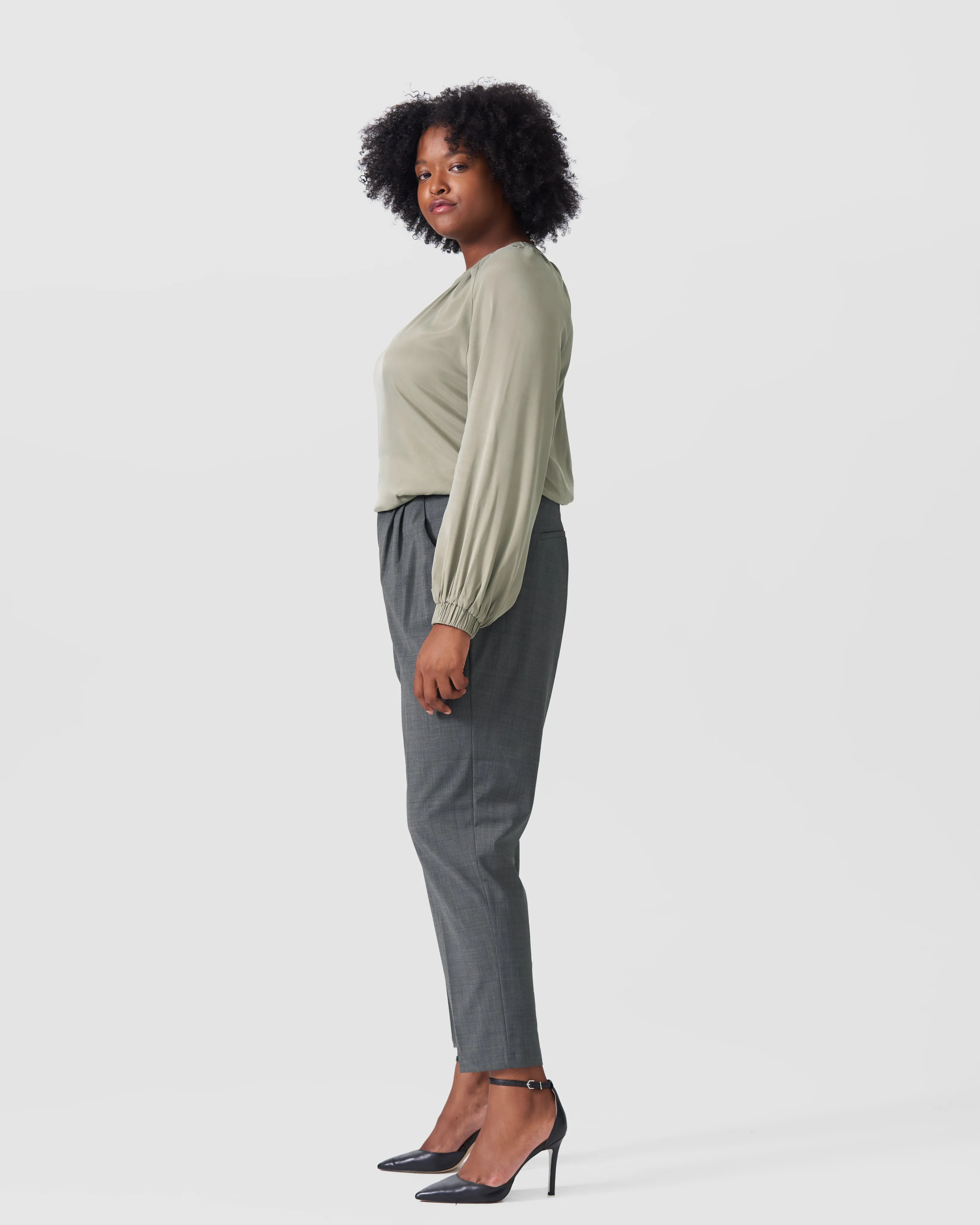 Patricia Long Sleeve Gathered Neck Blouse - Sage sold by Universal Standard product image thumbnail 2