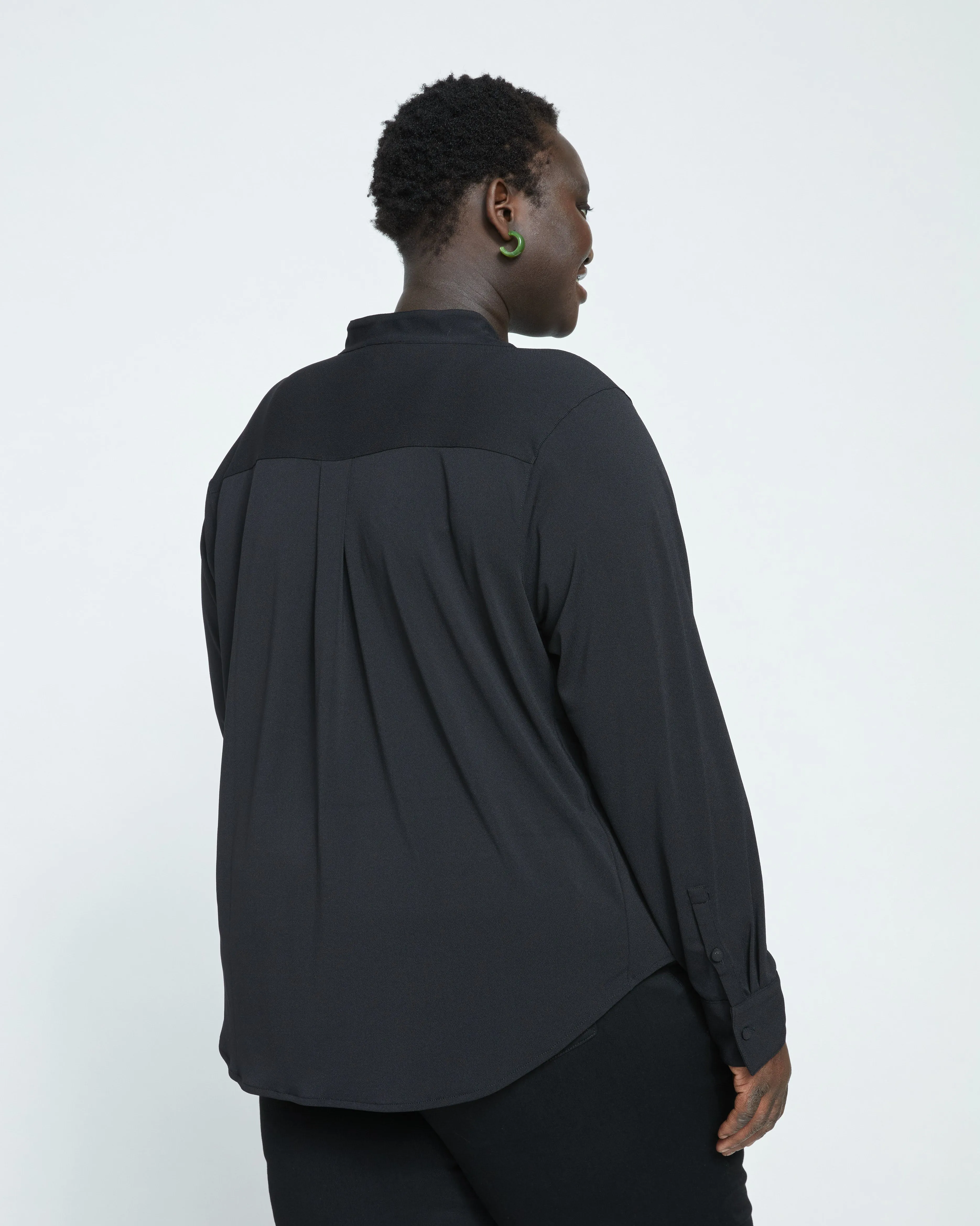 Crepe Jersey Long Sleeve Tess Blouse - Black sold by Universal Standard product image thumbnail 4