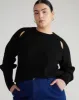 Better-Than-Wool Keyhole Sweater - Black sold by Universal Standard