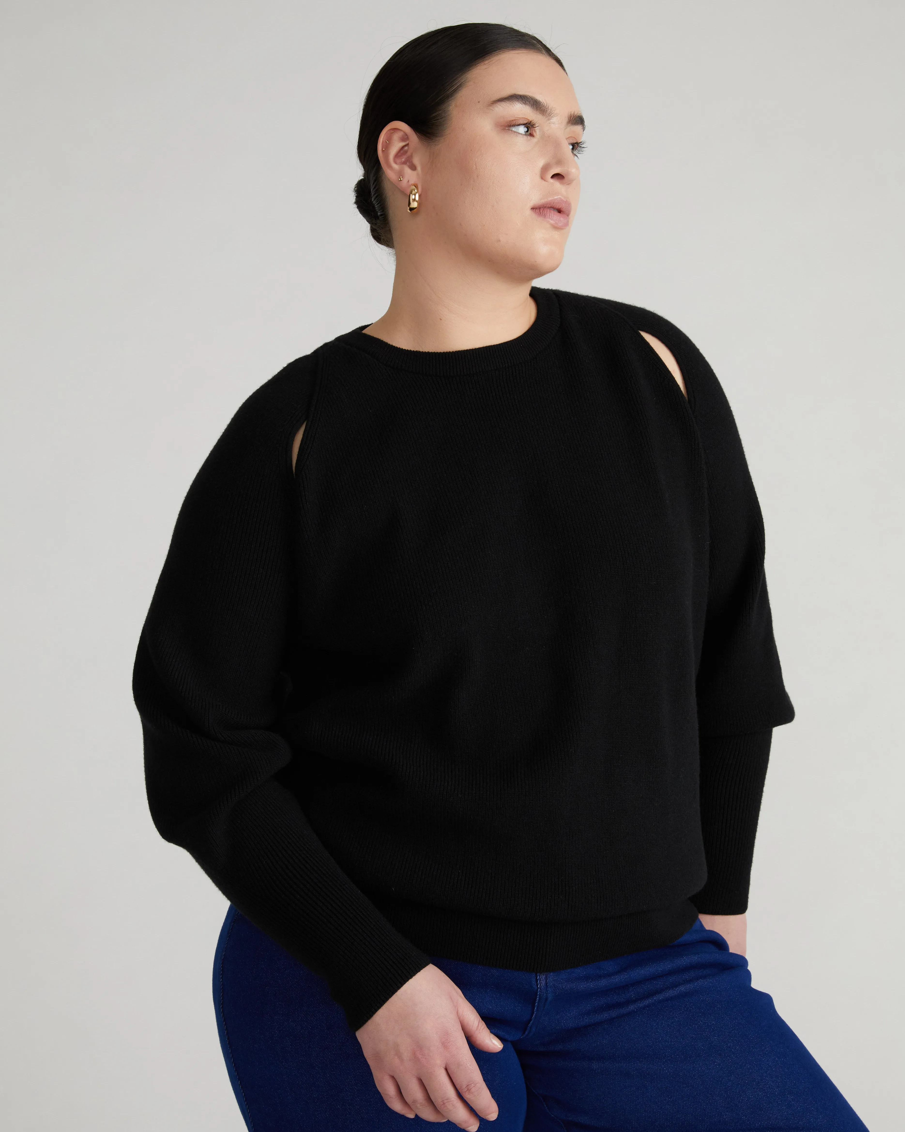 Better-Than-Wool Keyhole Sweater - Black sold by Universal Standard product image thumbnail 3