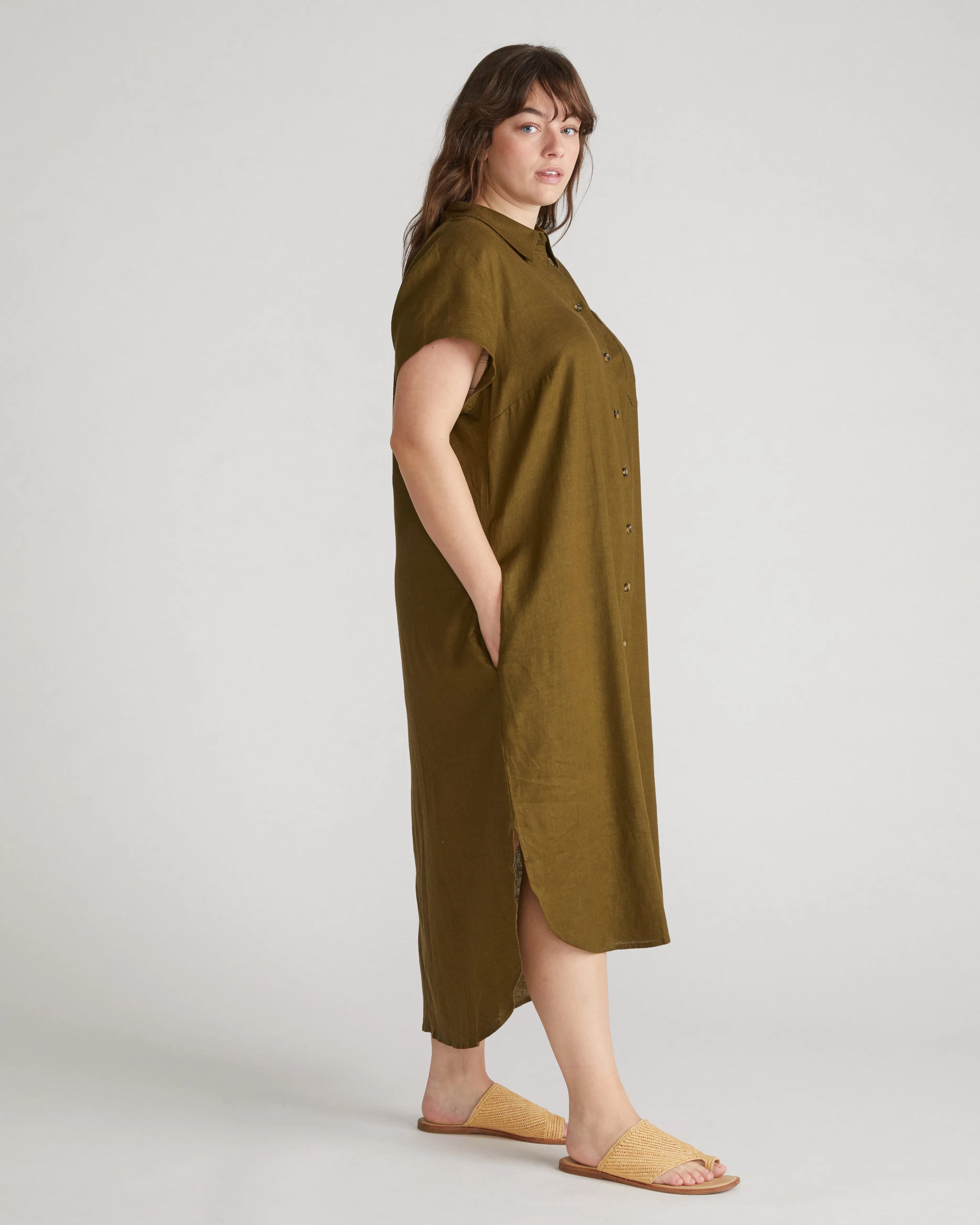 Dune Linen Shirtdress - Budding Stem sold by Universal Standard product image thumbnail 2